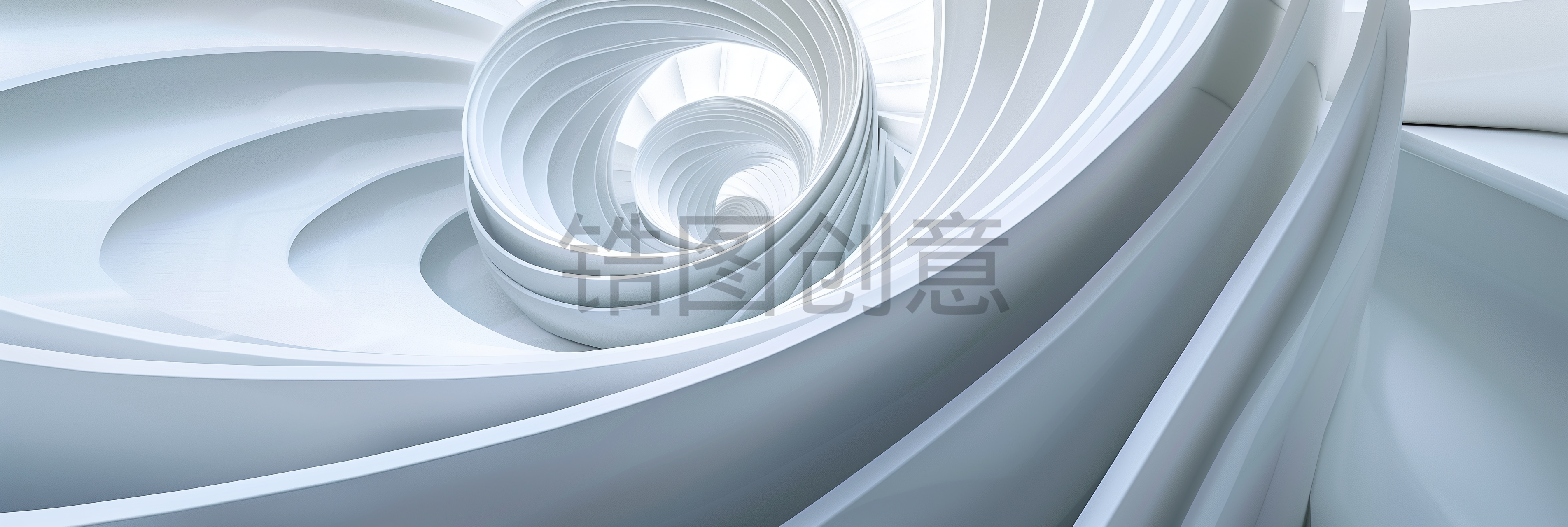 定设网-白色螺旋曲线抽象构图三维背景