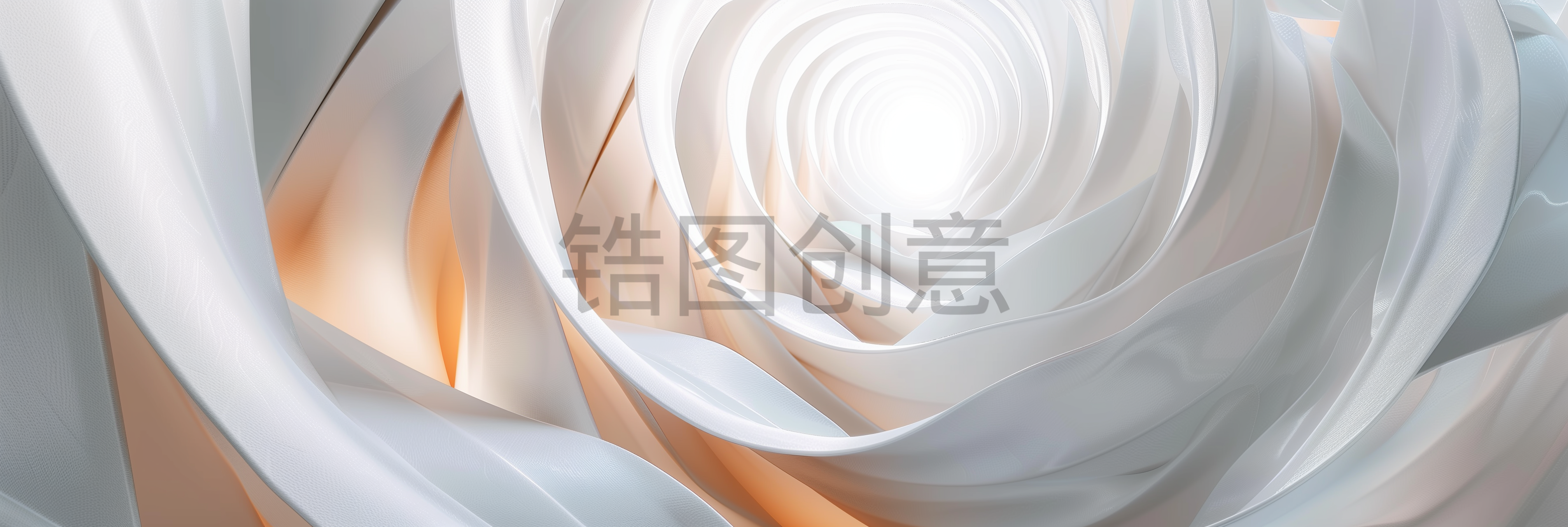 定设网-白色螺旋曲线抽象构图三维背景