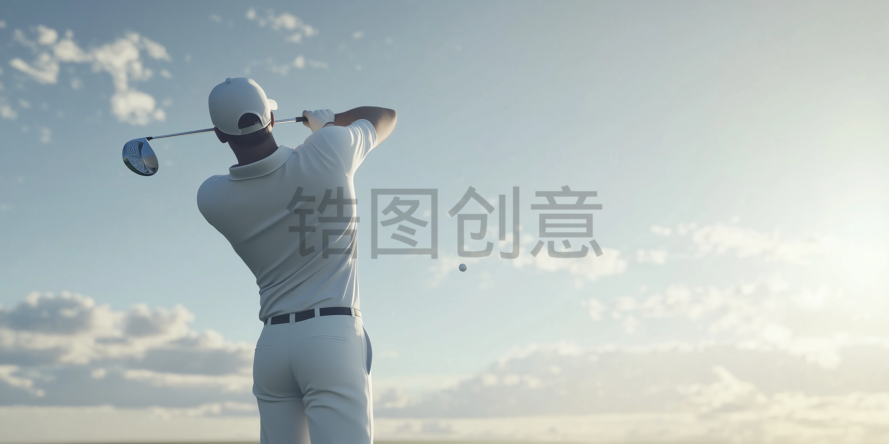 定设网-打高尔夫球运动特写背景