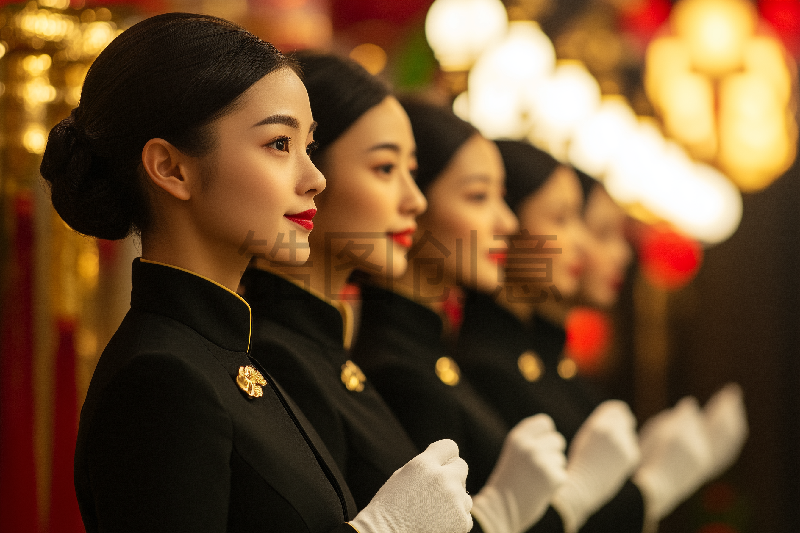 定设网-人物系列写实接待服务物业人群