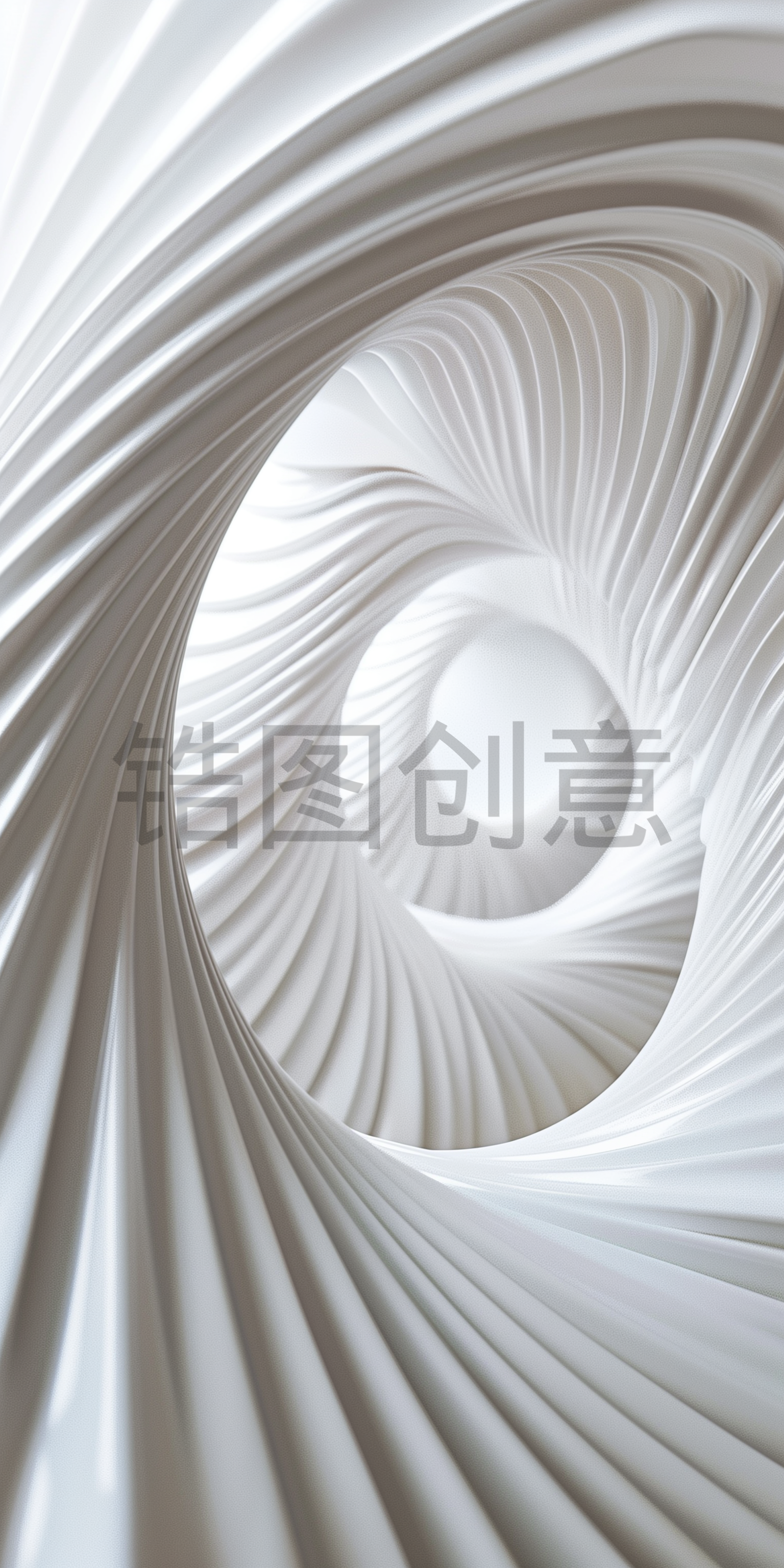定设网-白色螺旋曲线抽象构图三维背景