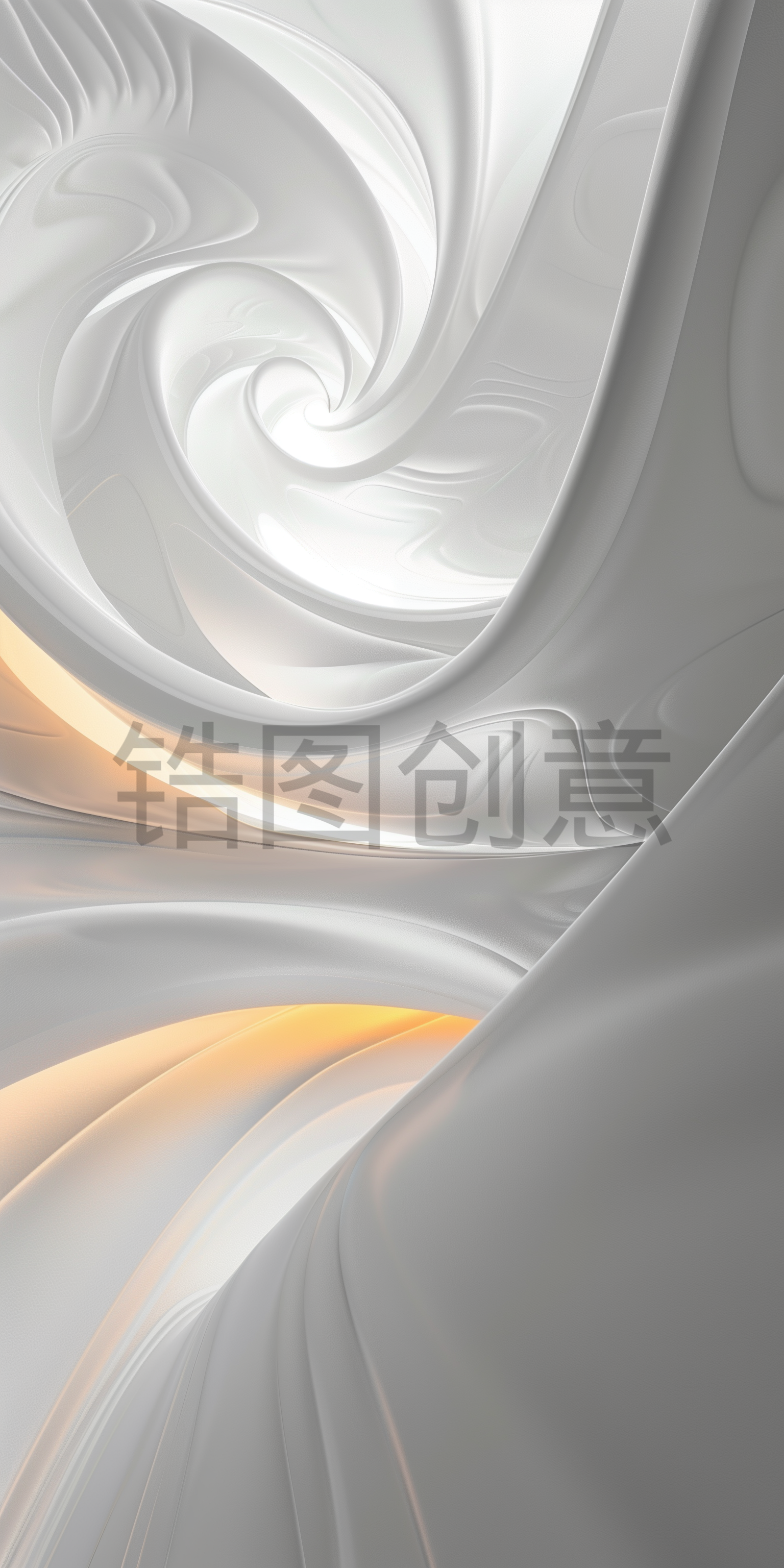 定设网-白色螺旋曲线抽象构图三维背景
