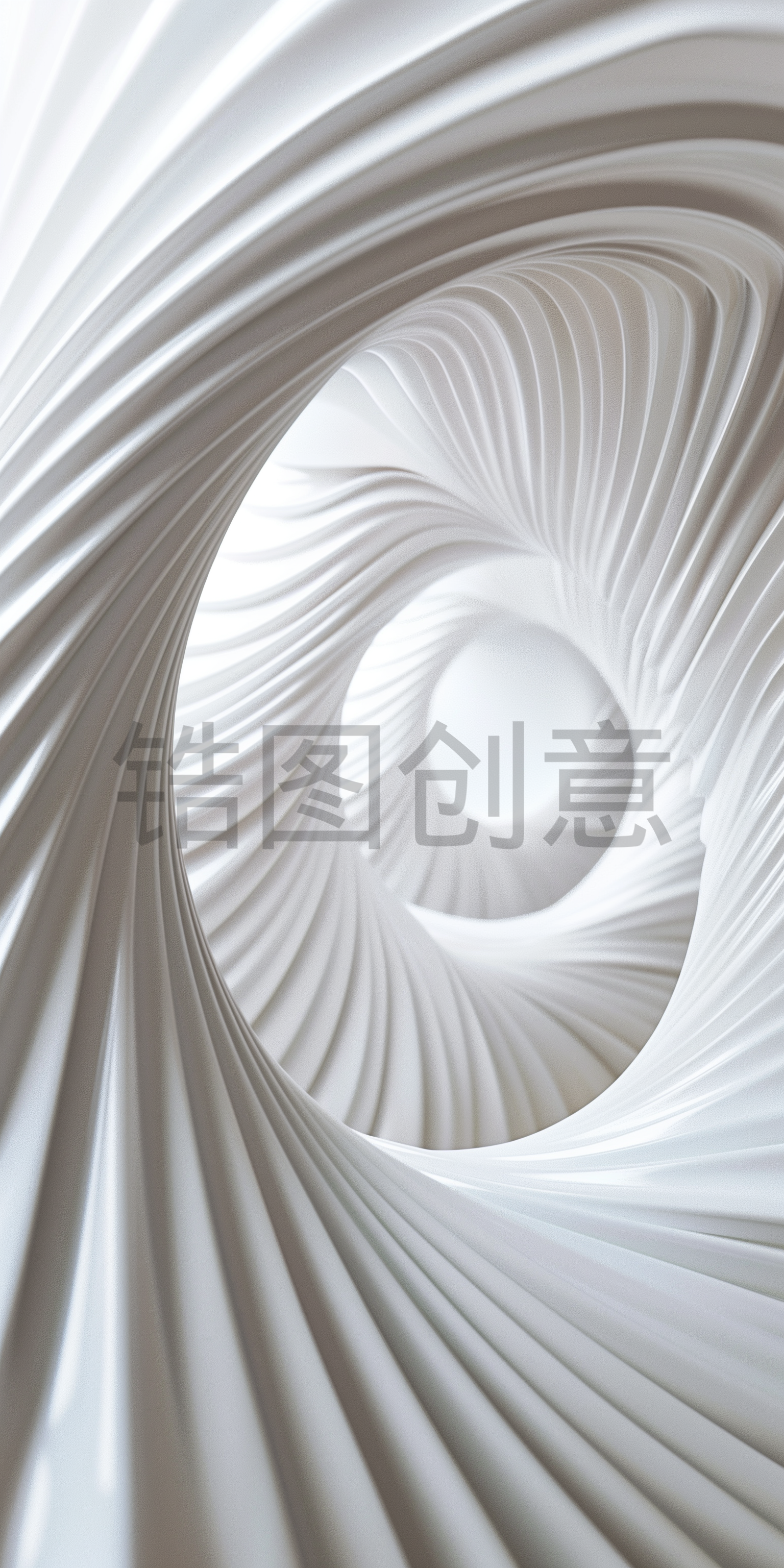 定设网-白色螺旋曲线抽象构图三维背景