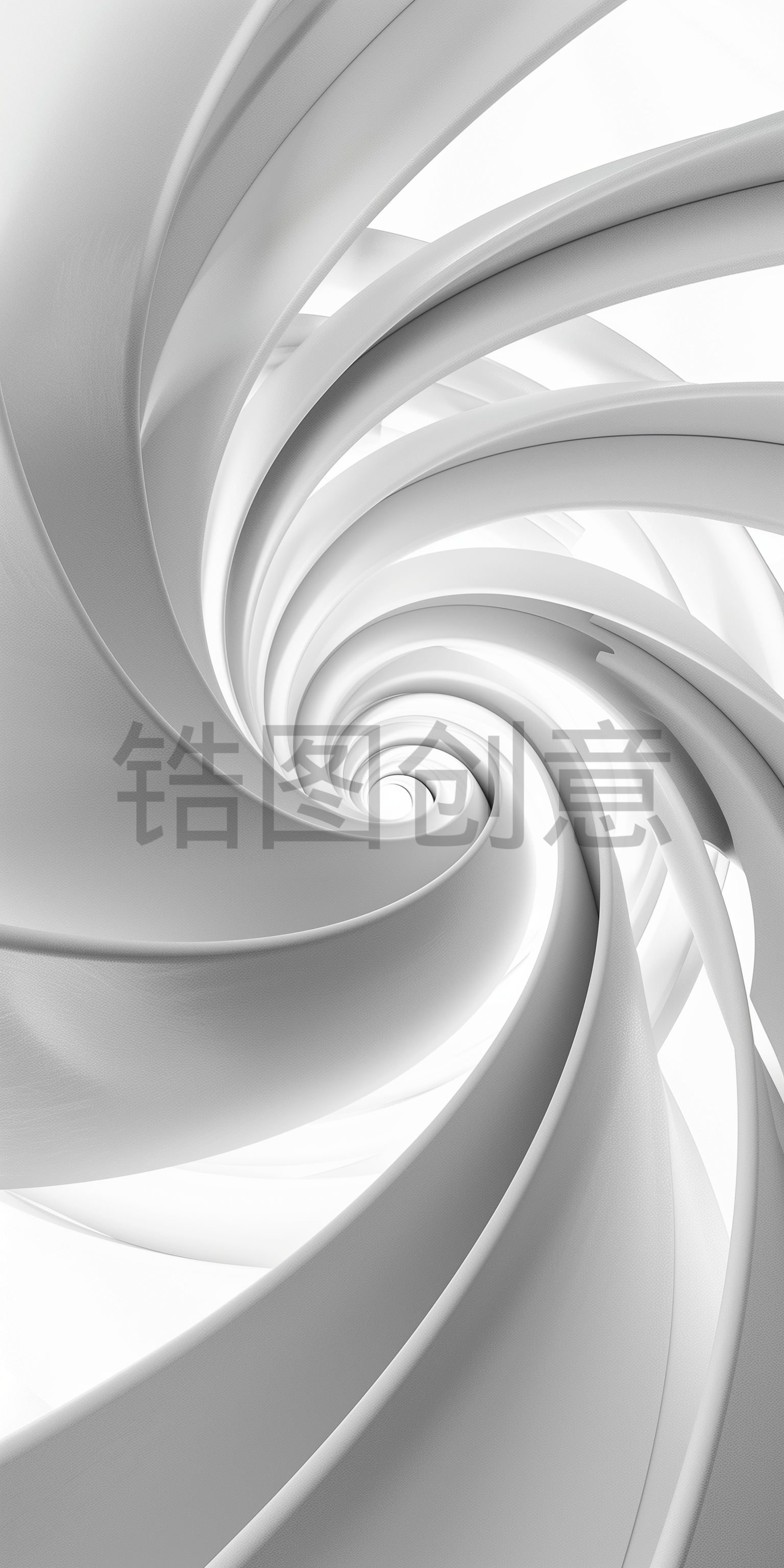 定设网-白色螺旋曲线抽象构图三维背景