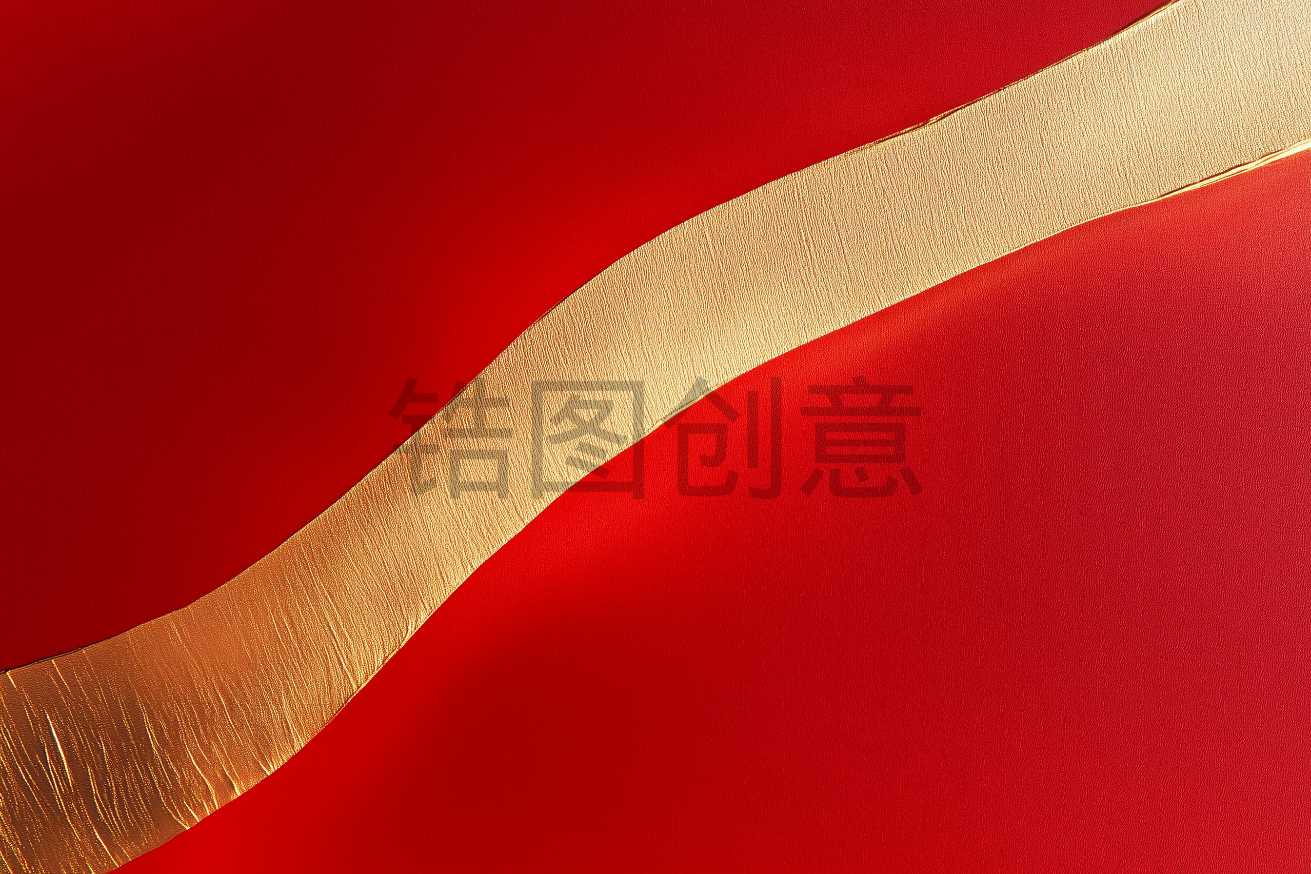 定设网-红色抽象带鎏金曲线质感肌理背景