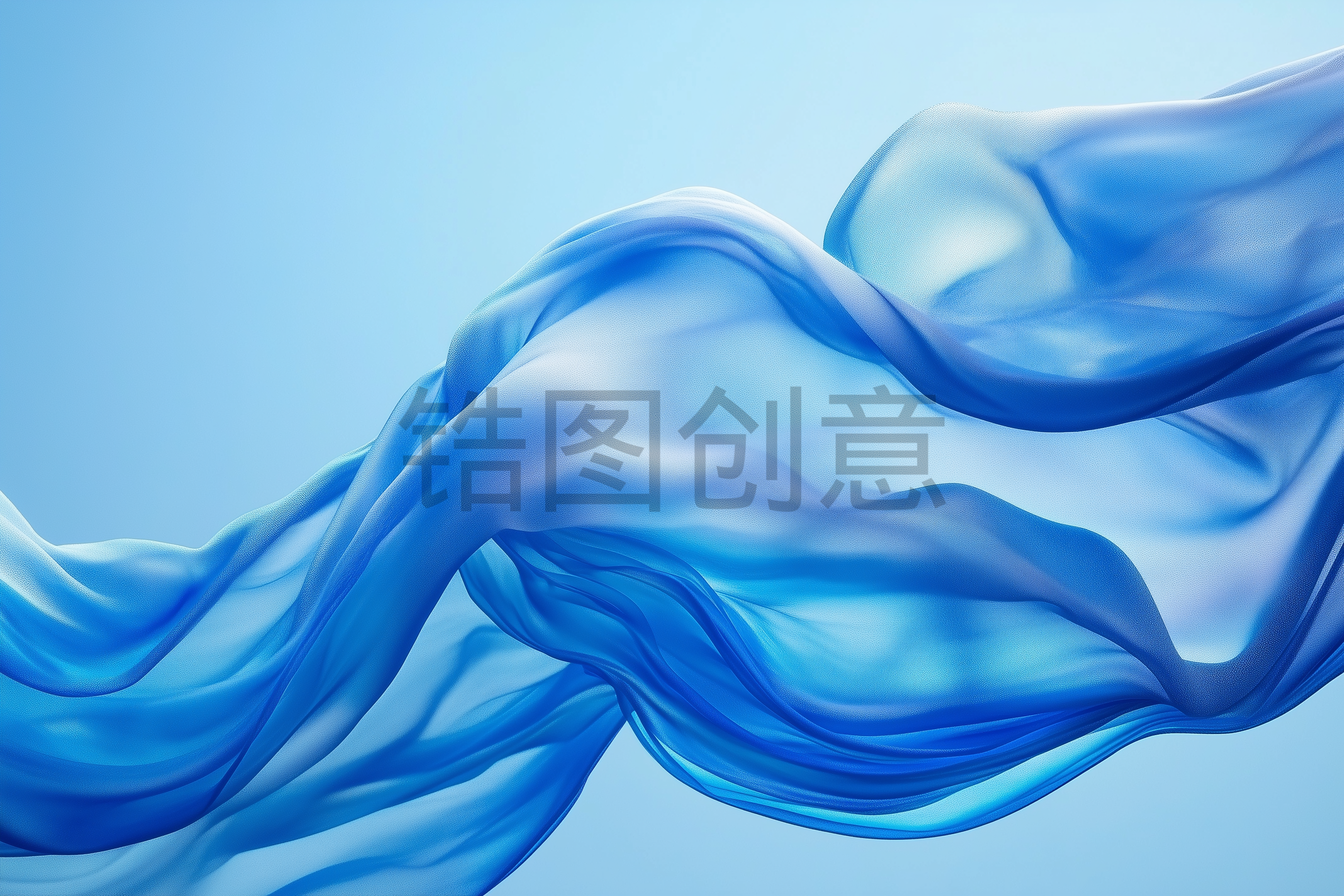 定设网-蓝色丝绸绸缎质感背景