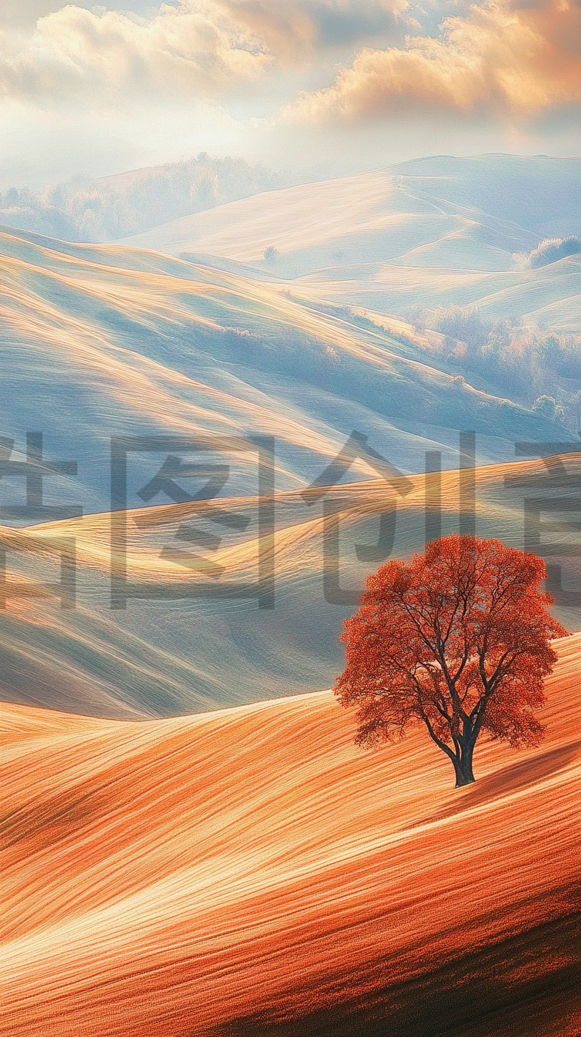 定设网-秋季秋天景观自然唯美树木天空秋天意境风景