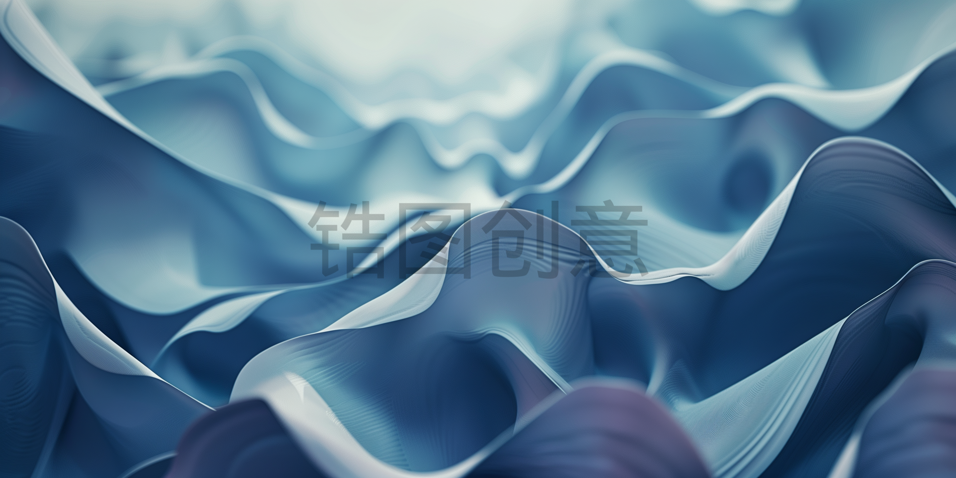定设网-蓝色曲线波浪状抽象背景