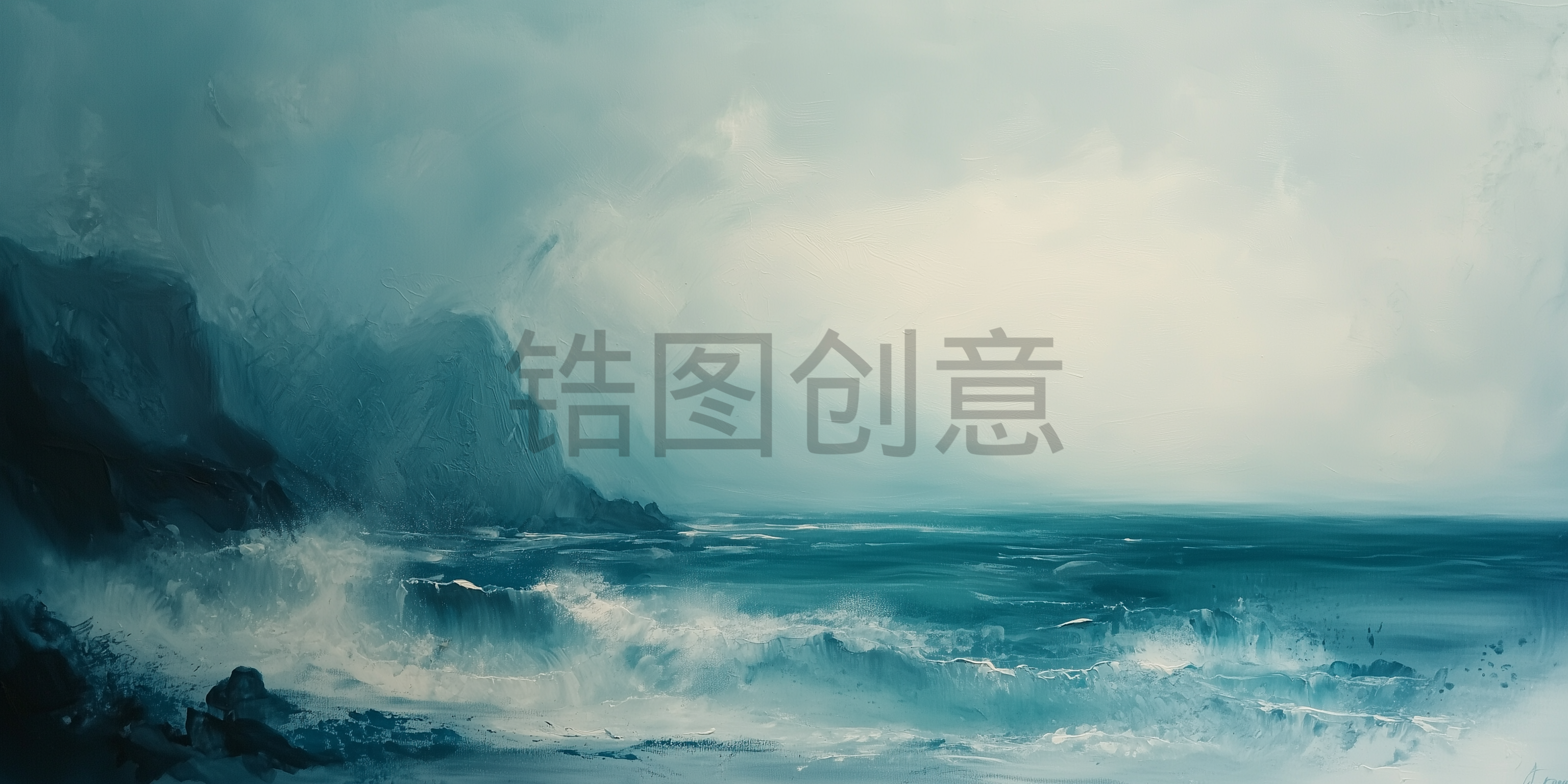 定设网-大海海洋油画风格