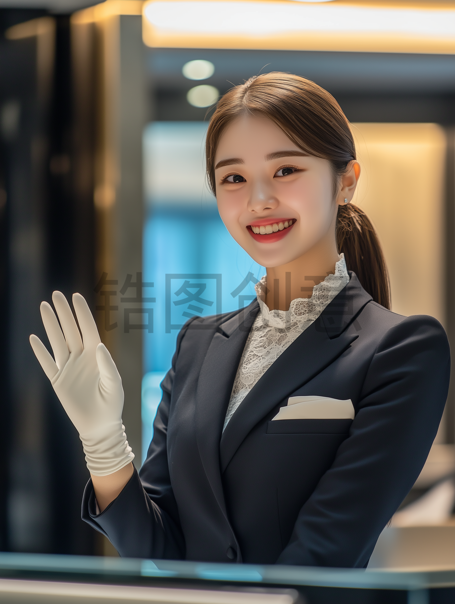定设网-人物系列写实接待服务酒店物业人群