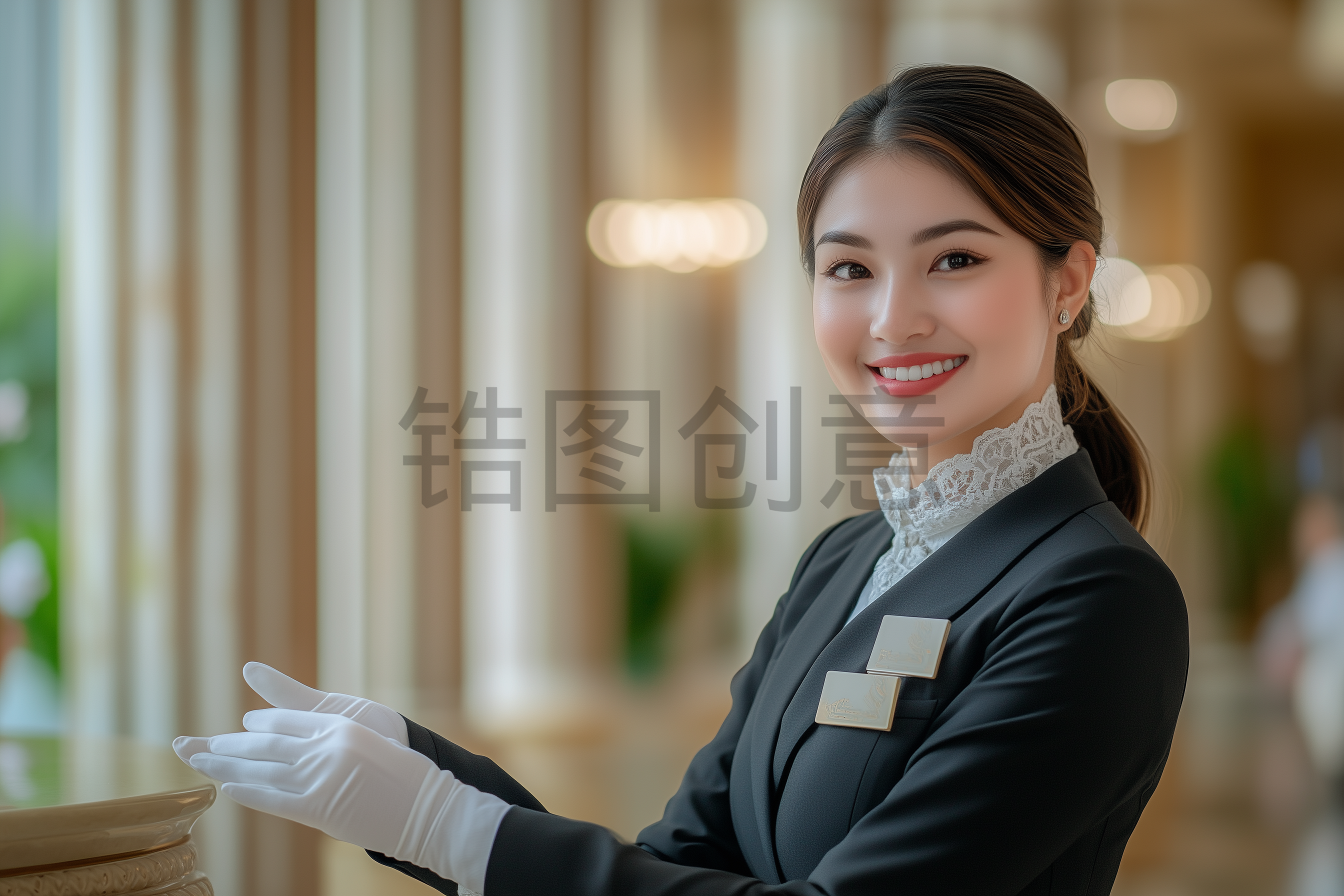 定设网-人物系列写实接待服务物业人群