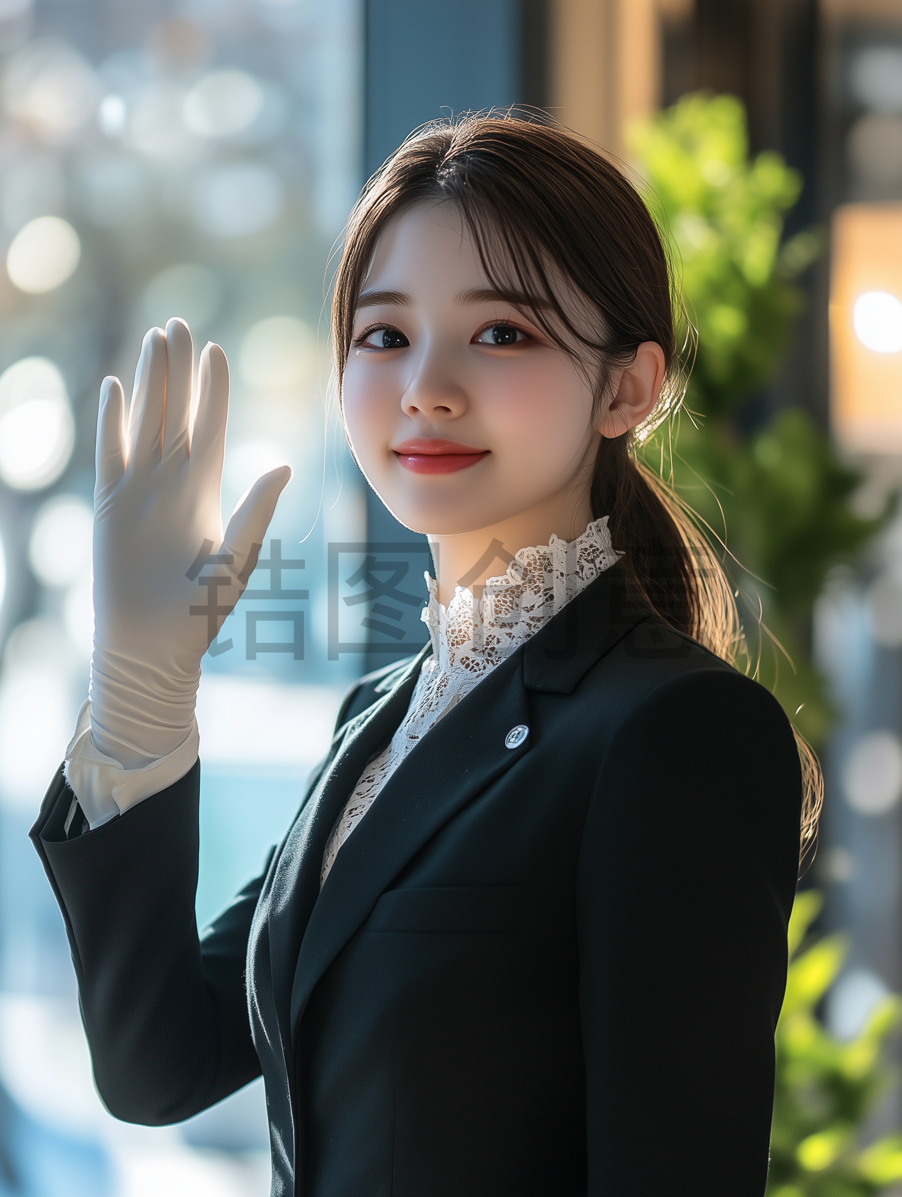 定设网-人物系列写实女性接待服务物业接待人员