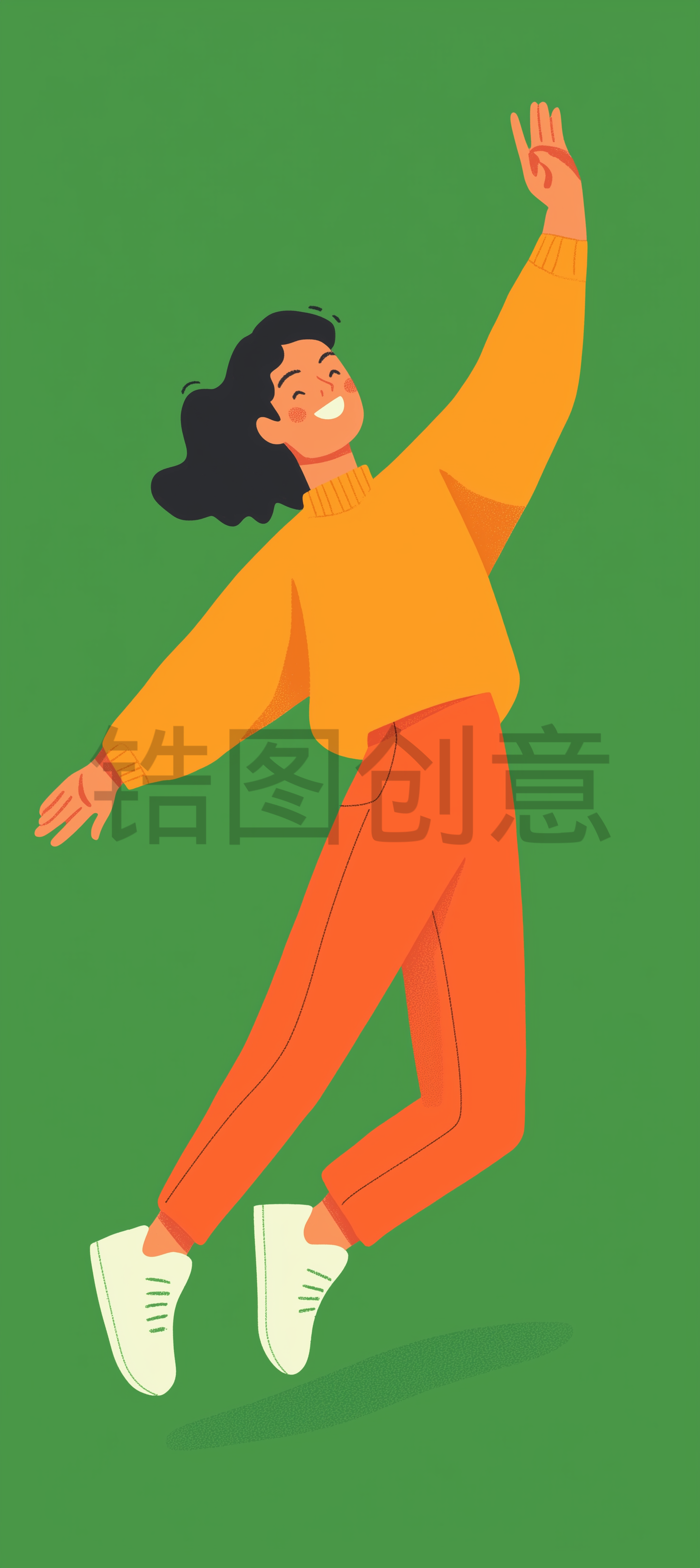定设网-扁平卡通插画女性人物素材