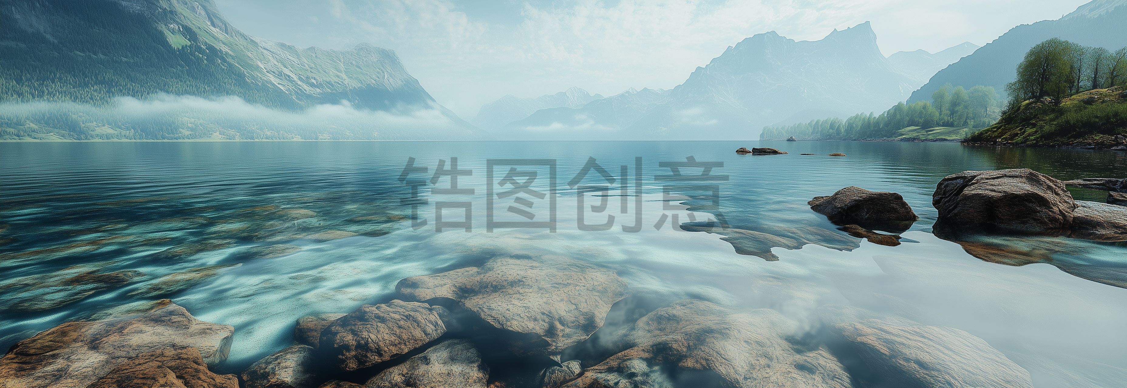 定设网-自然风光通用湖景水面背景素材