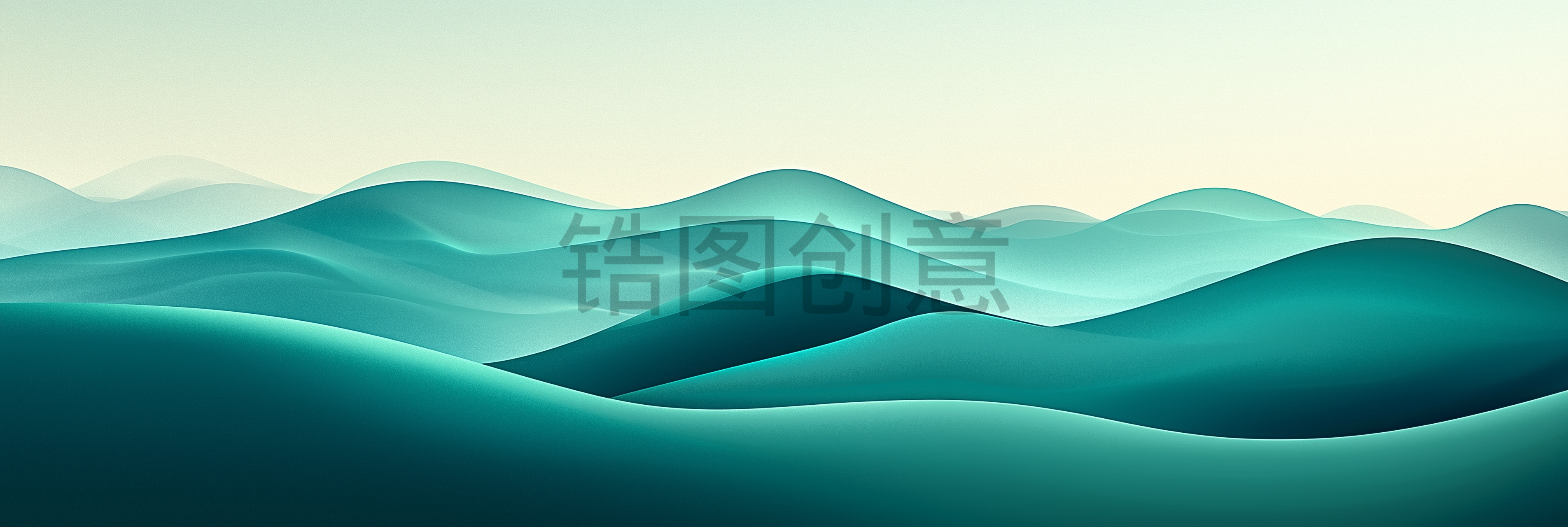 定设网-绿色曲线抽象背景