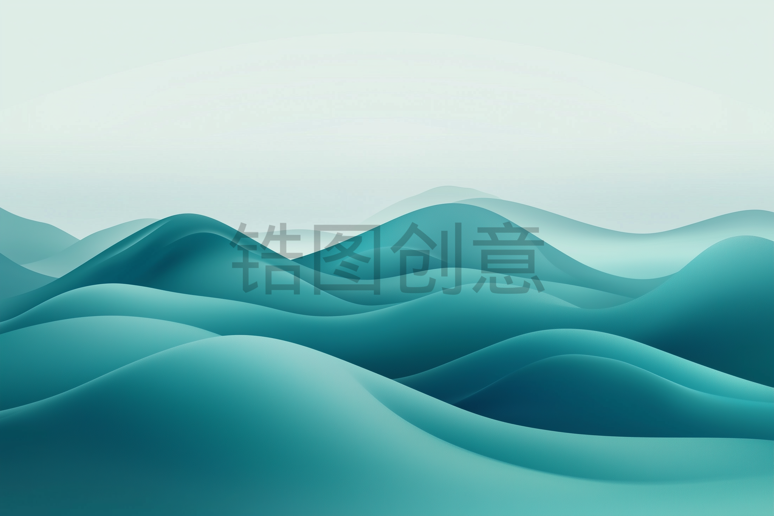 定设网-绿色曲线抽象背景