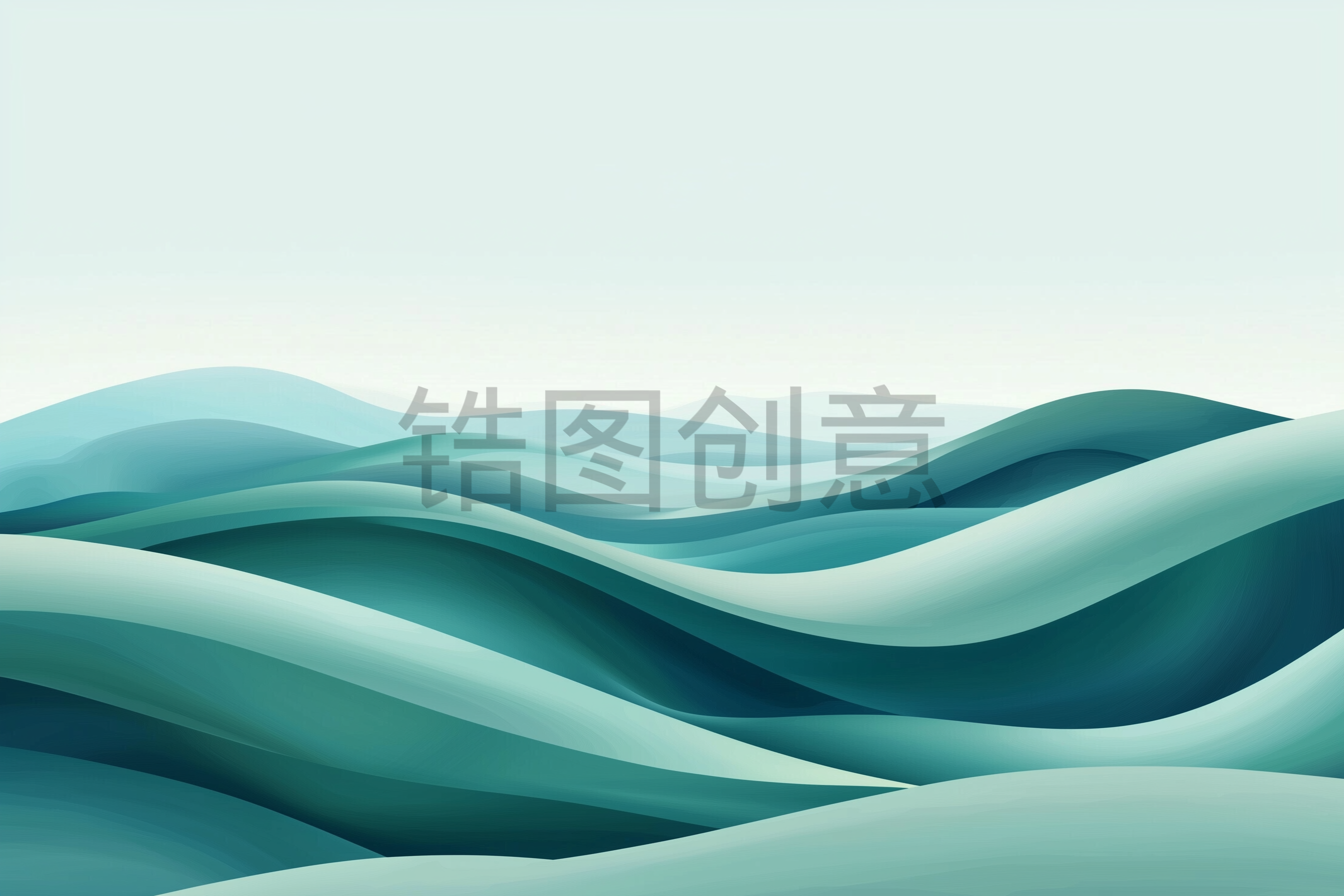 定设网-绿色曲线抽象背景