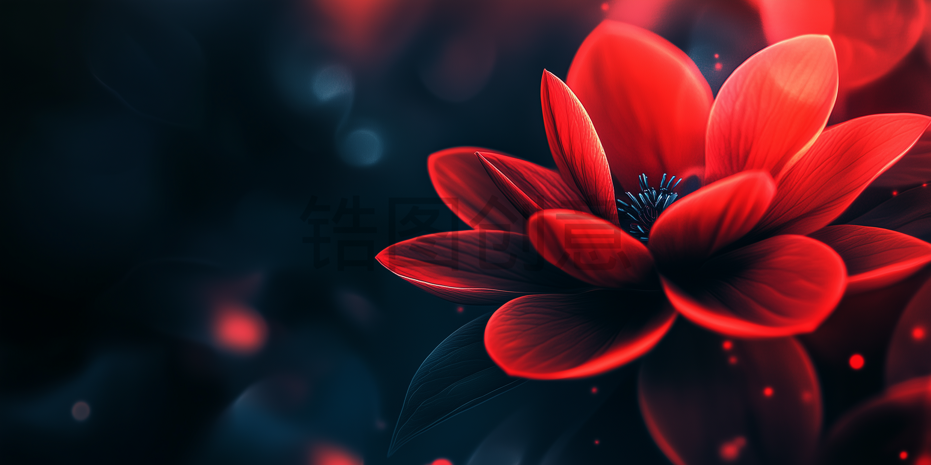 定设网-数字ai红色花瓣背景
