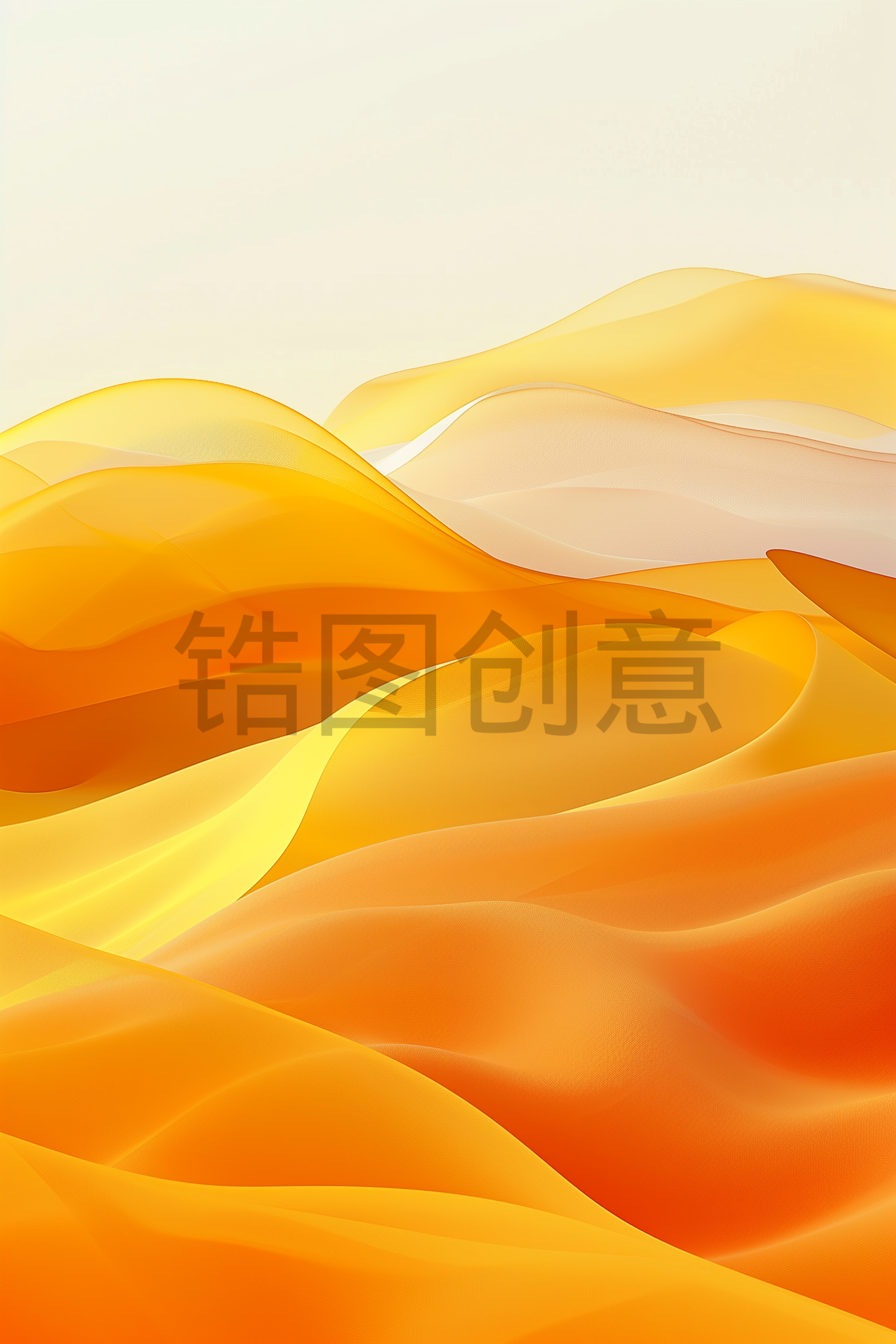 定设网-黄色渐变曲线扁平波浪状背景