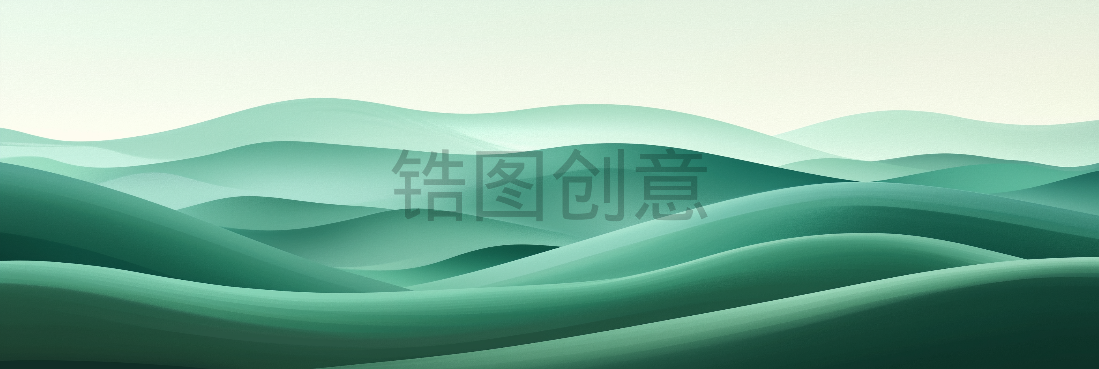定设网-绿色曲线波浪状抽象背景