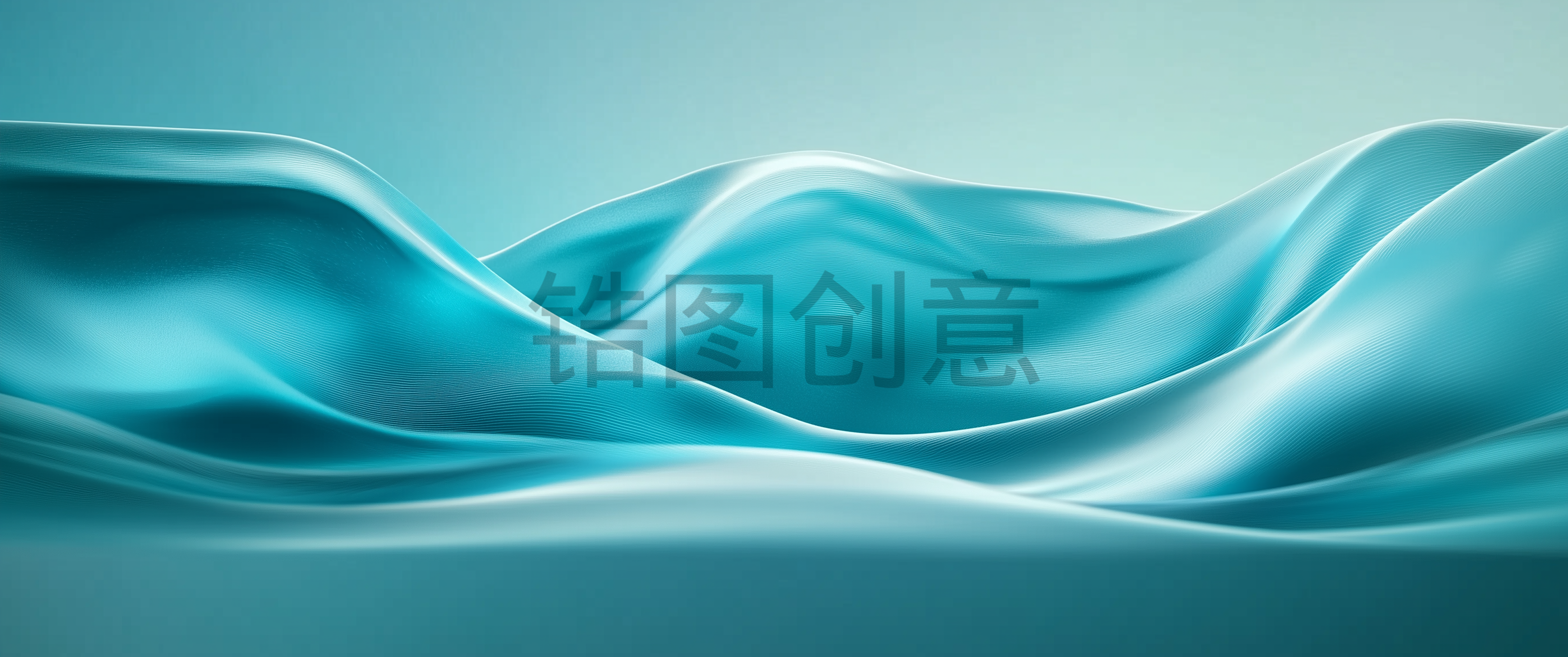 定设网-青色绸缎丝绸曲线波浪状抽象背景