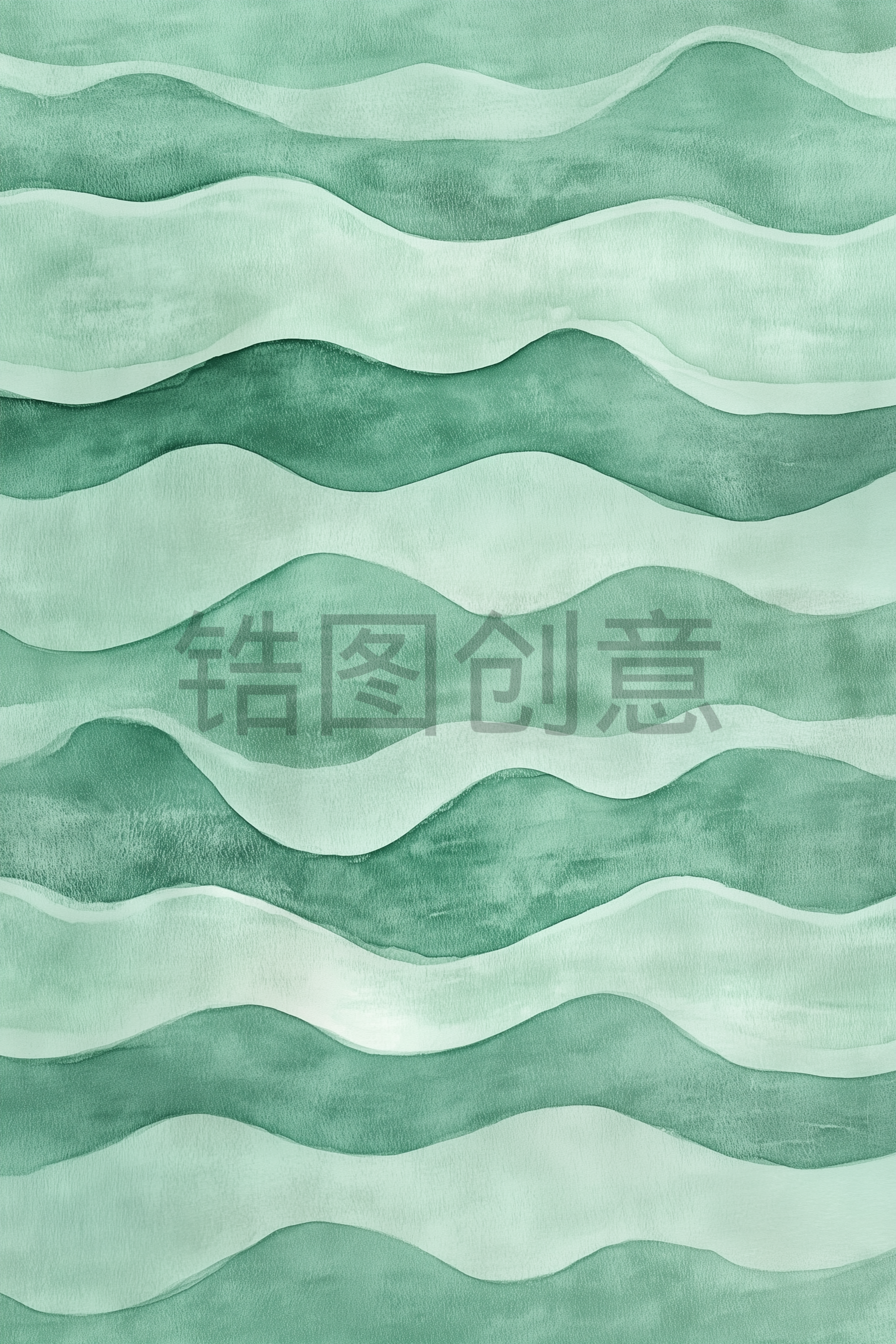 定设网-绿色水彩波浪状背景