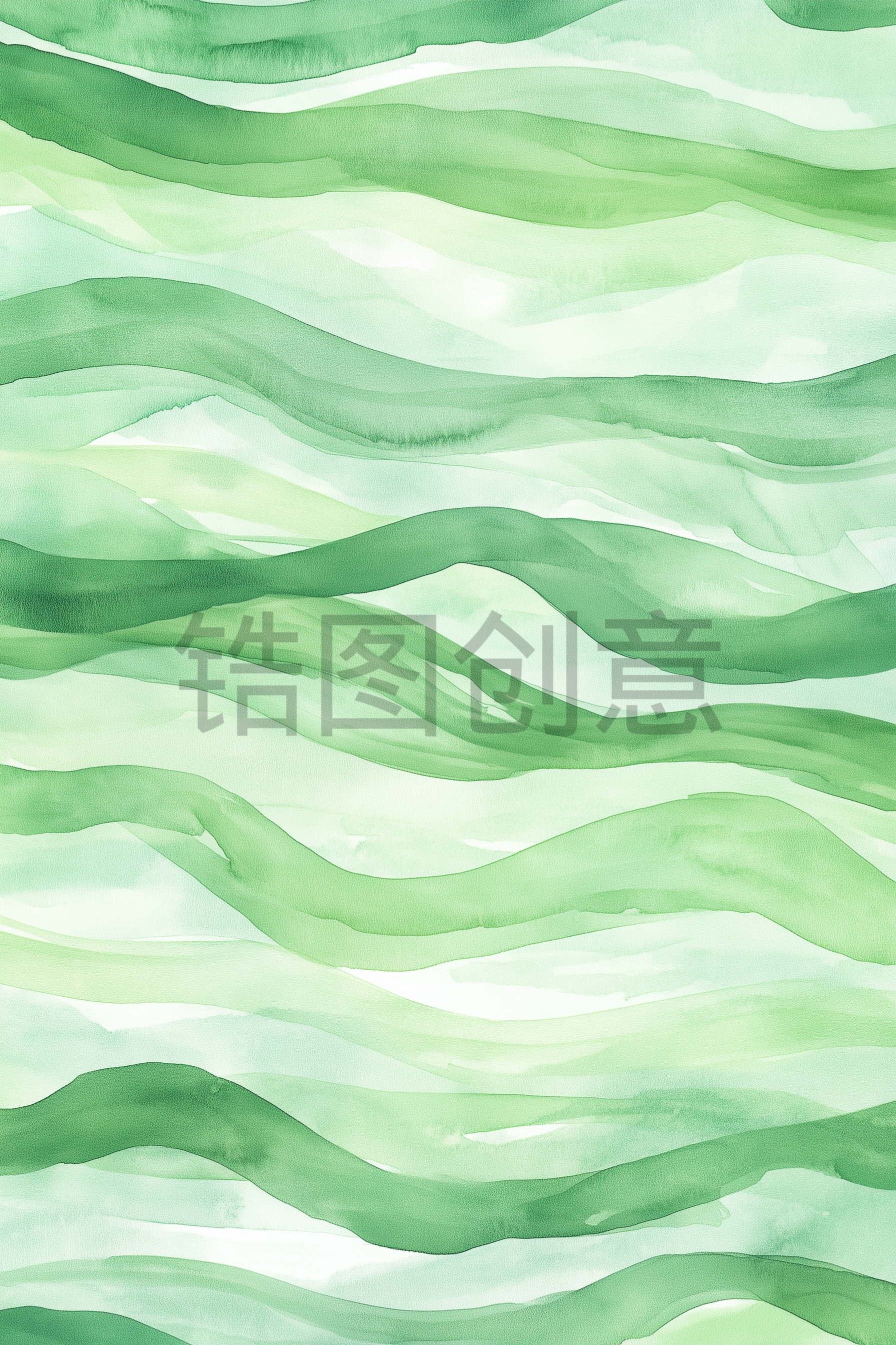 定设网-绿色水彩波浪状背景