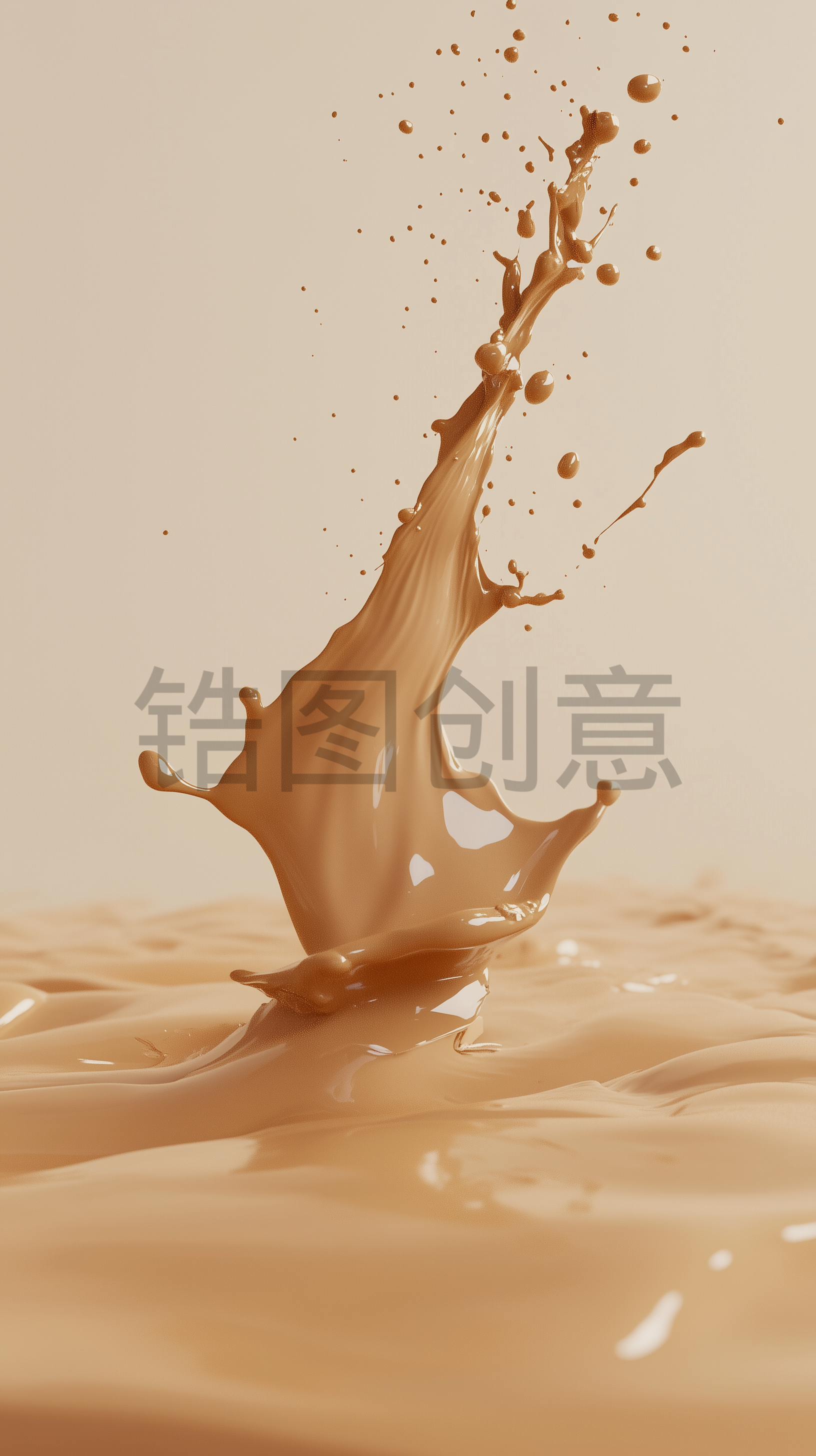 定设网-飞溅液体棕色米色粉底霜粉底液素材