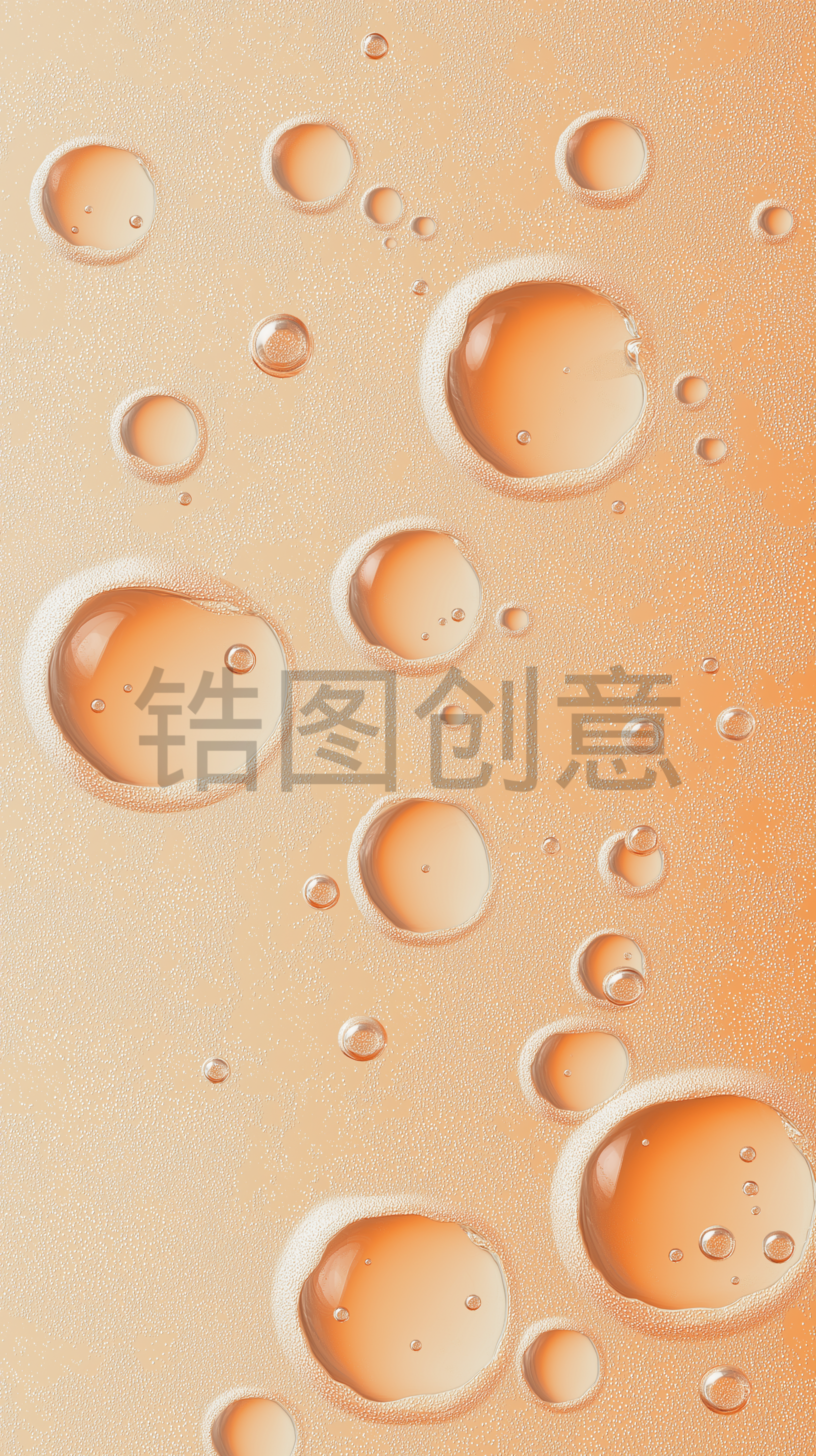 定设网-透明液体分子精华透明油泡拉丝背景