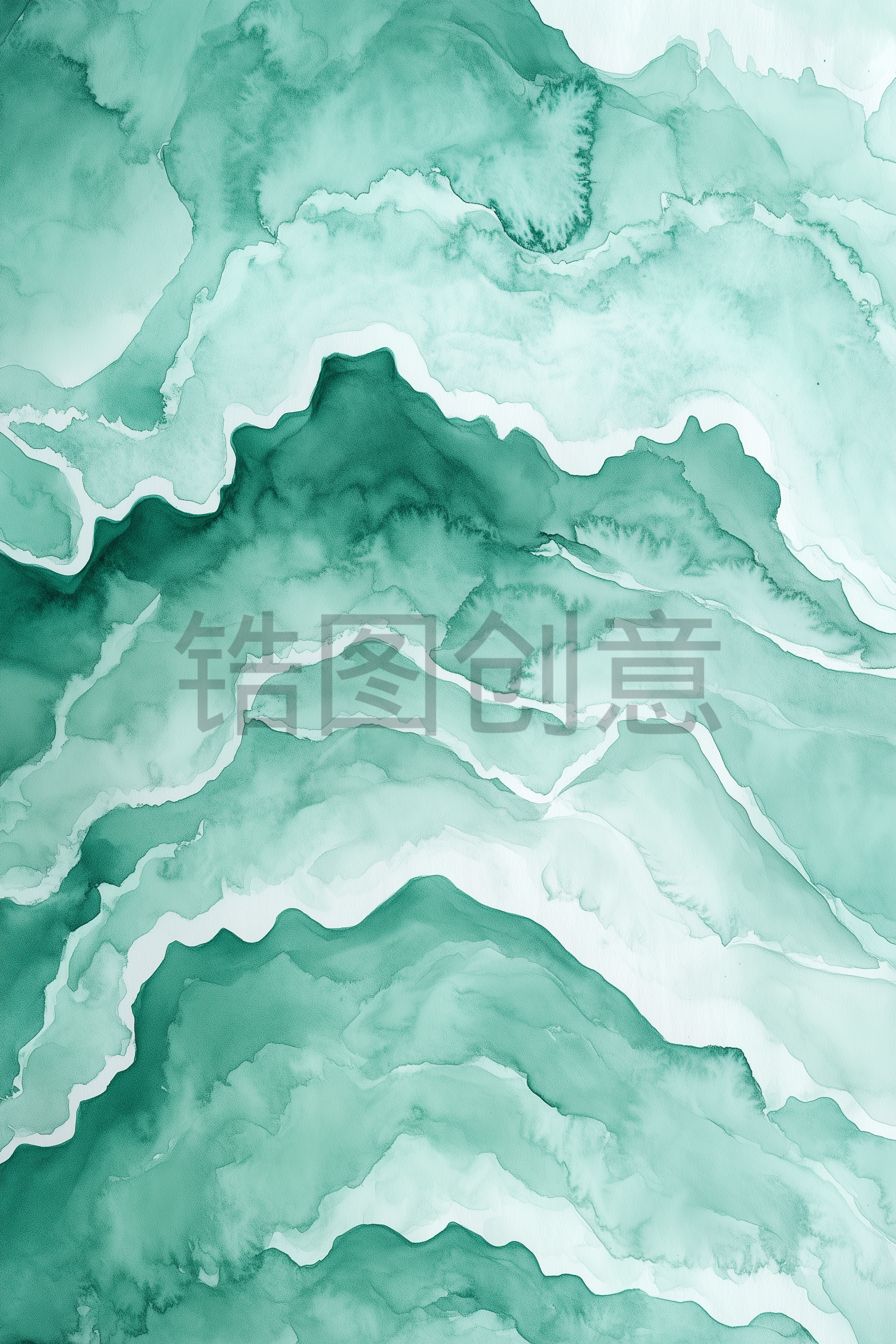 定设网-绿色水彩波浪状背景