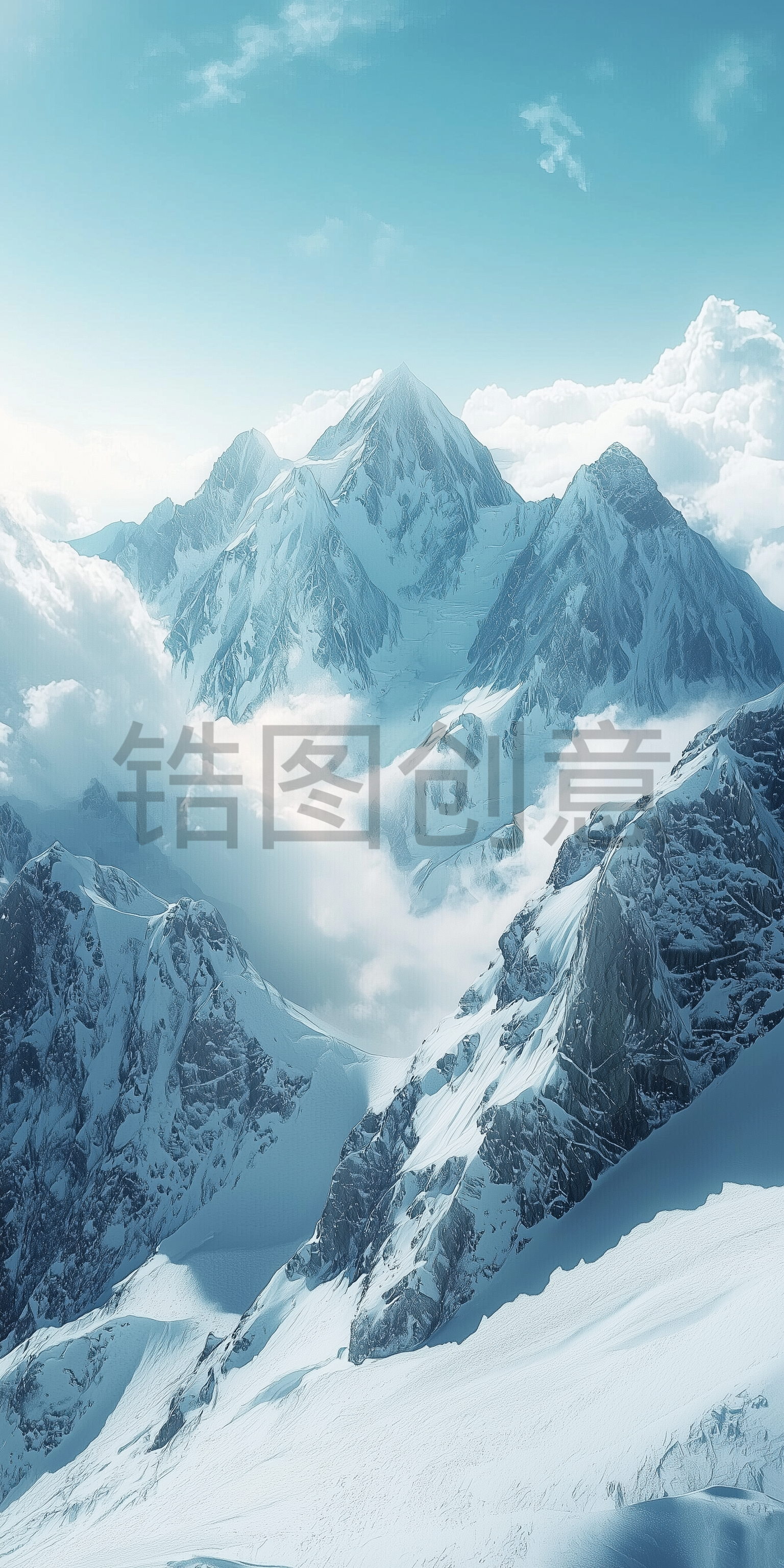 定设网-高峰雪山写实背景