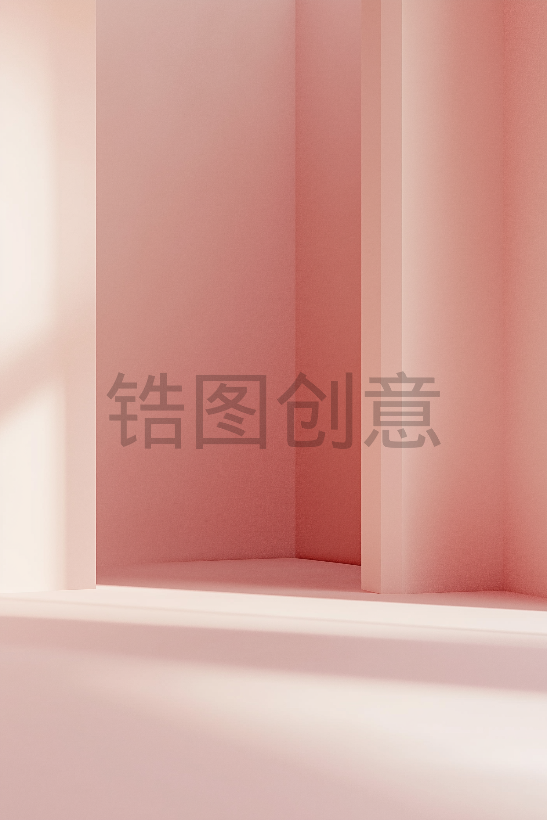 定设网-粉色光感电商产品展示台背景
