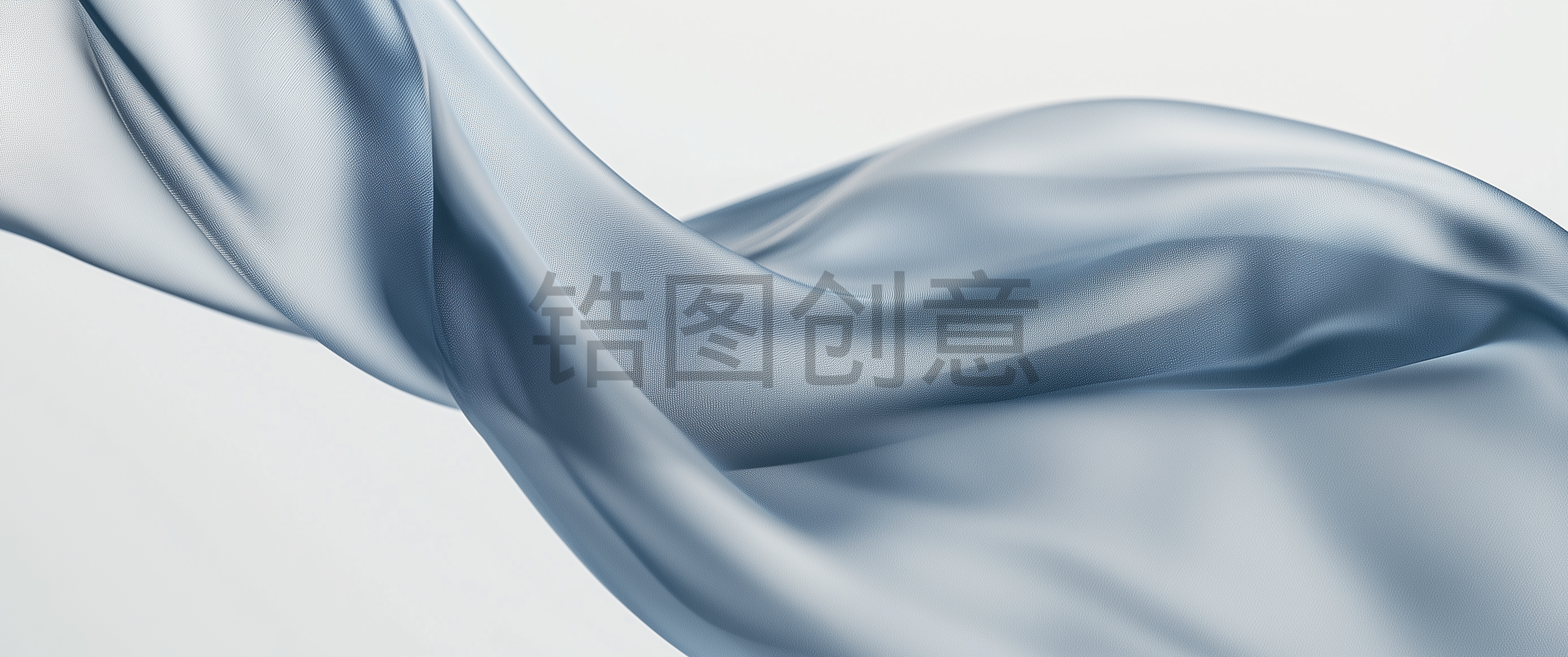 定设网-蓝色绸缎丝绸曲线波浪状抽象背景