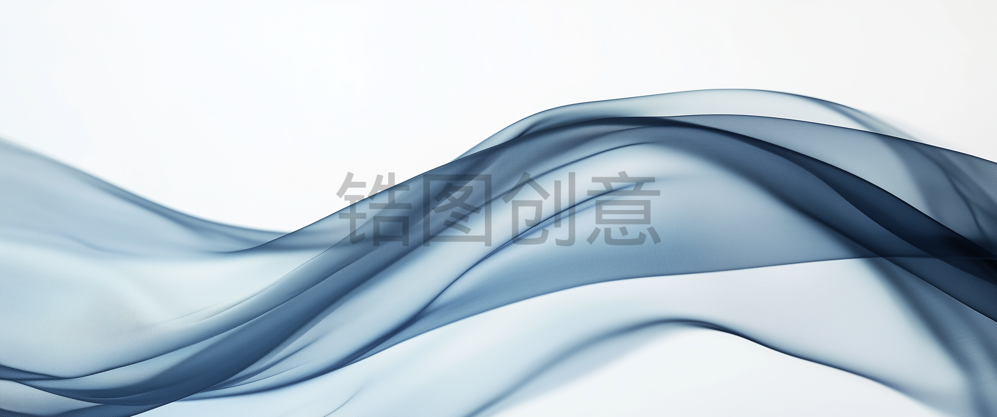 定设网-蓝色绸缎丝绸曲线波浪状抽象背景