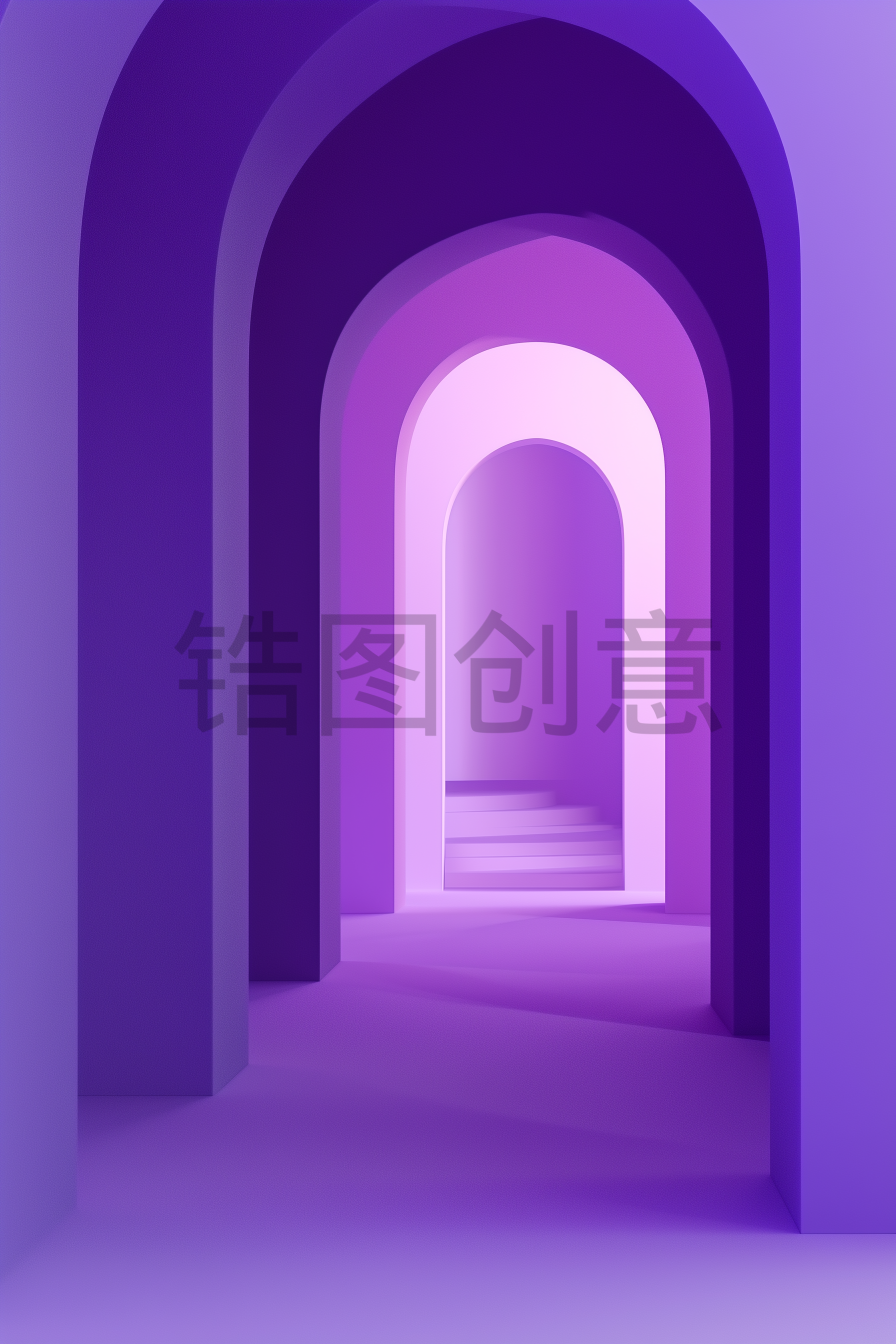 定设网-紫色拱形空间背景
