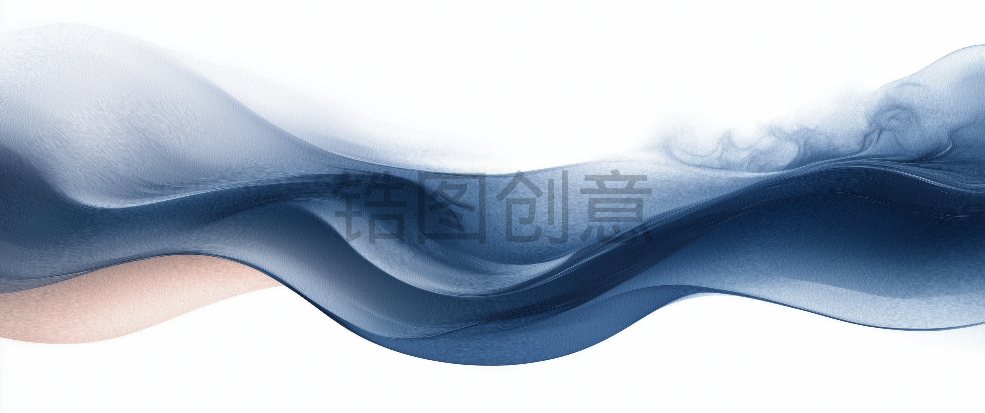 定设网-蓝色曲线波浪状抽象背景