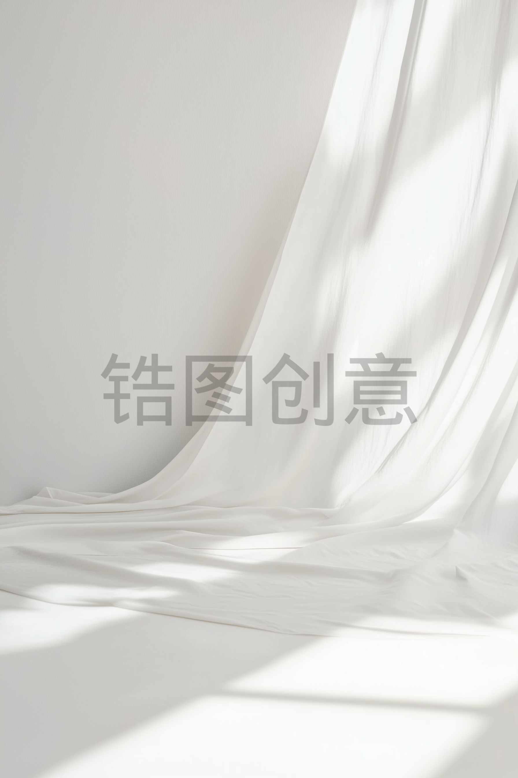 定设网-白色窗帘丝绸绸缎背景