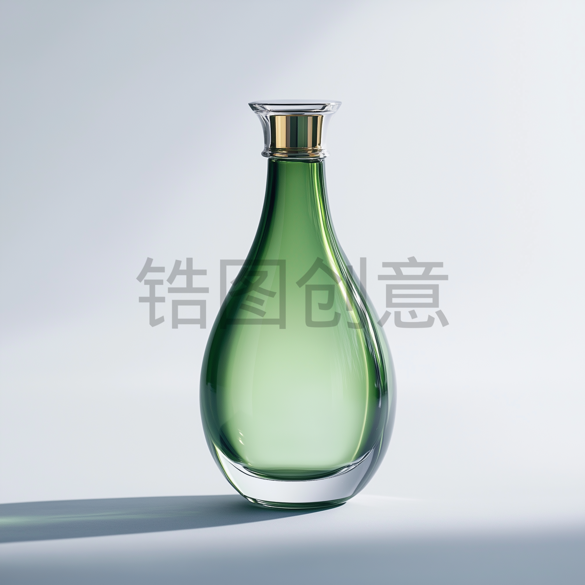 定设网-玻璃瓶装绿色单品护肤品美容保湿元素
