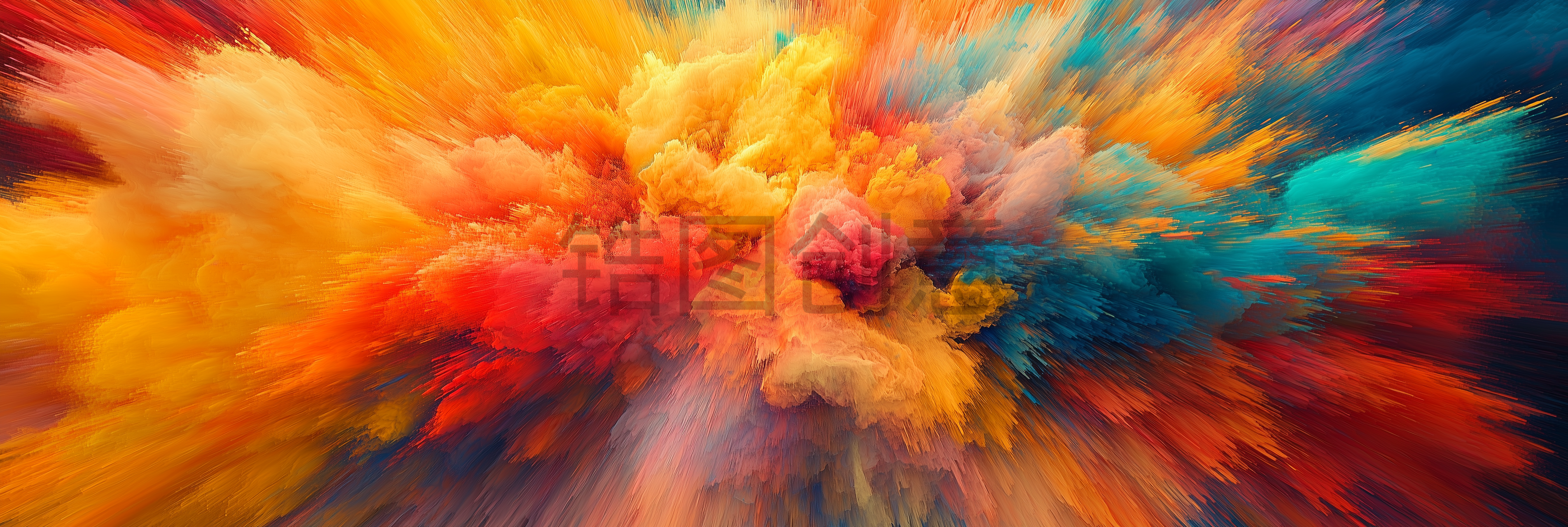 定设网-彩色冲击力爆炸热烈抽象背景