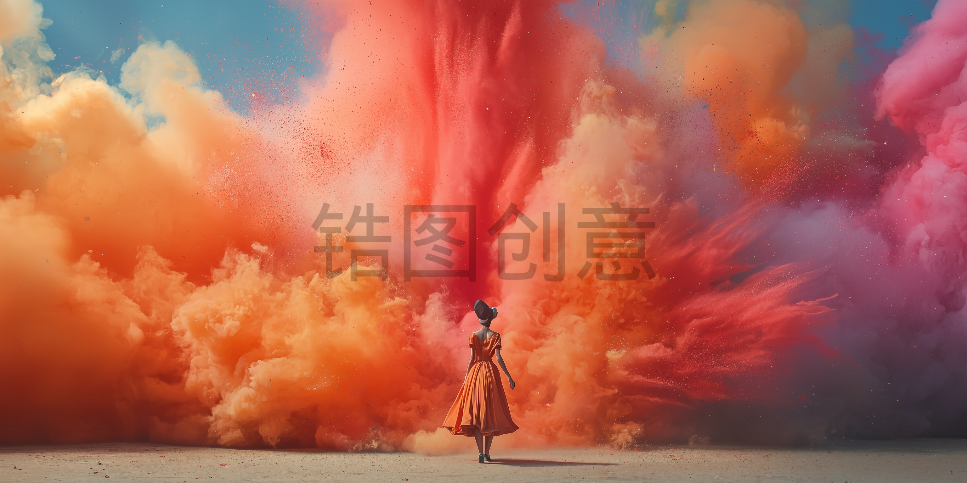定设网-五彩强冲击力爆炸热烈抽象背景
