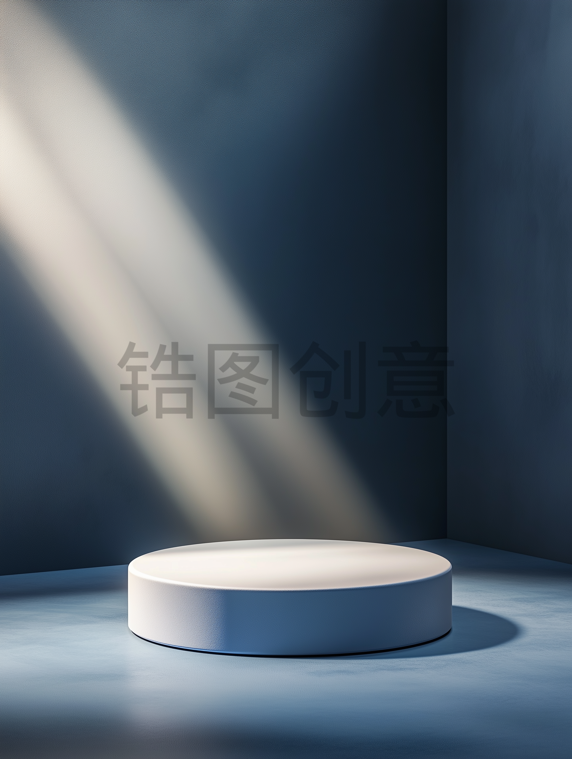 3d渲染灰色水泥墙面产品展台空间背景