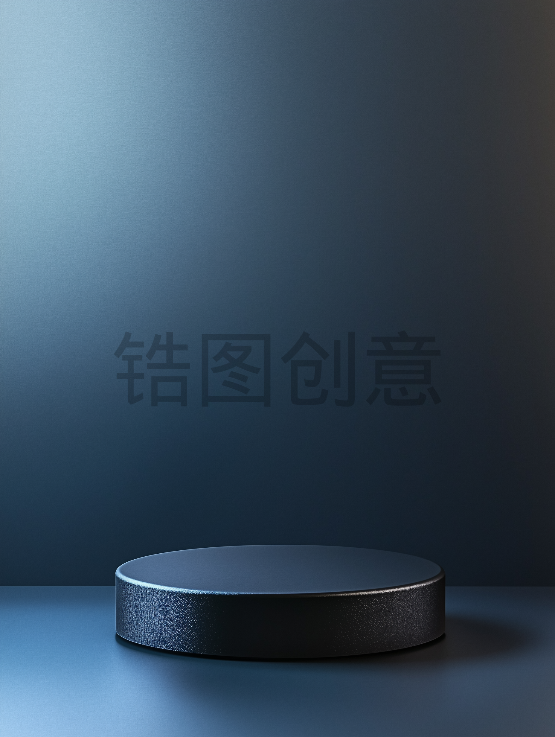 3d渲染发光圆形产品展台空间背景