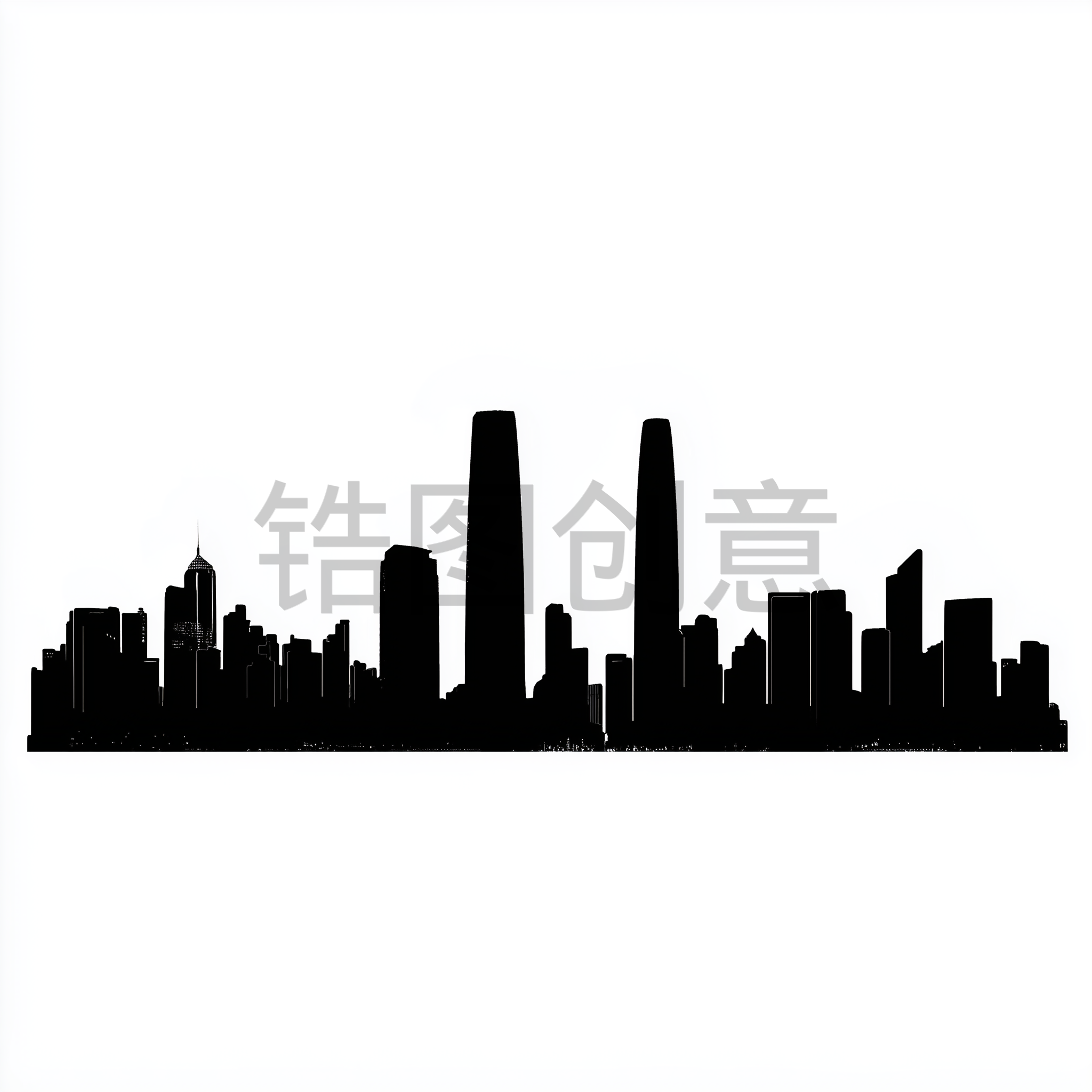 城市建筑剪影元素