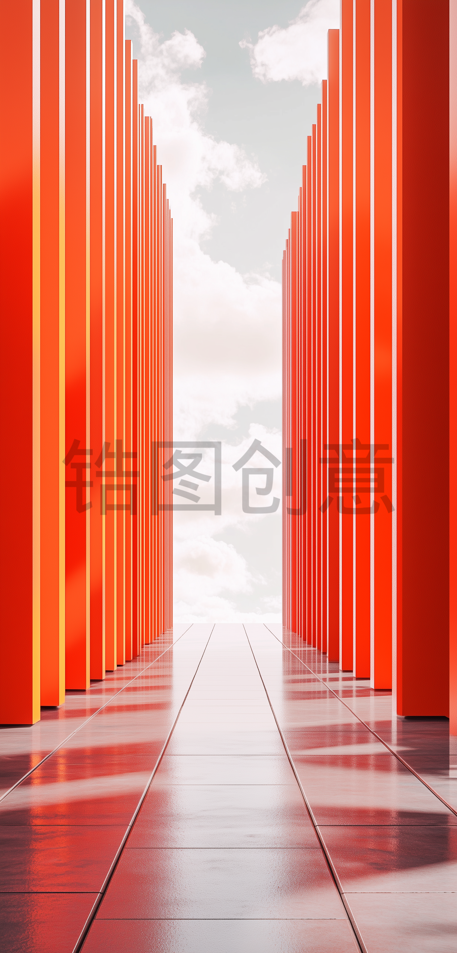 立体现代感时尚感红色空间背景