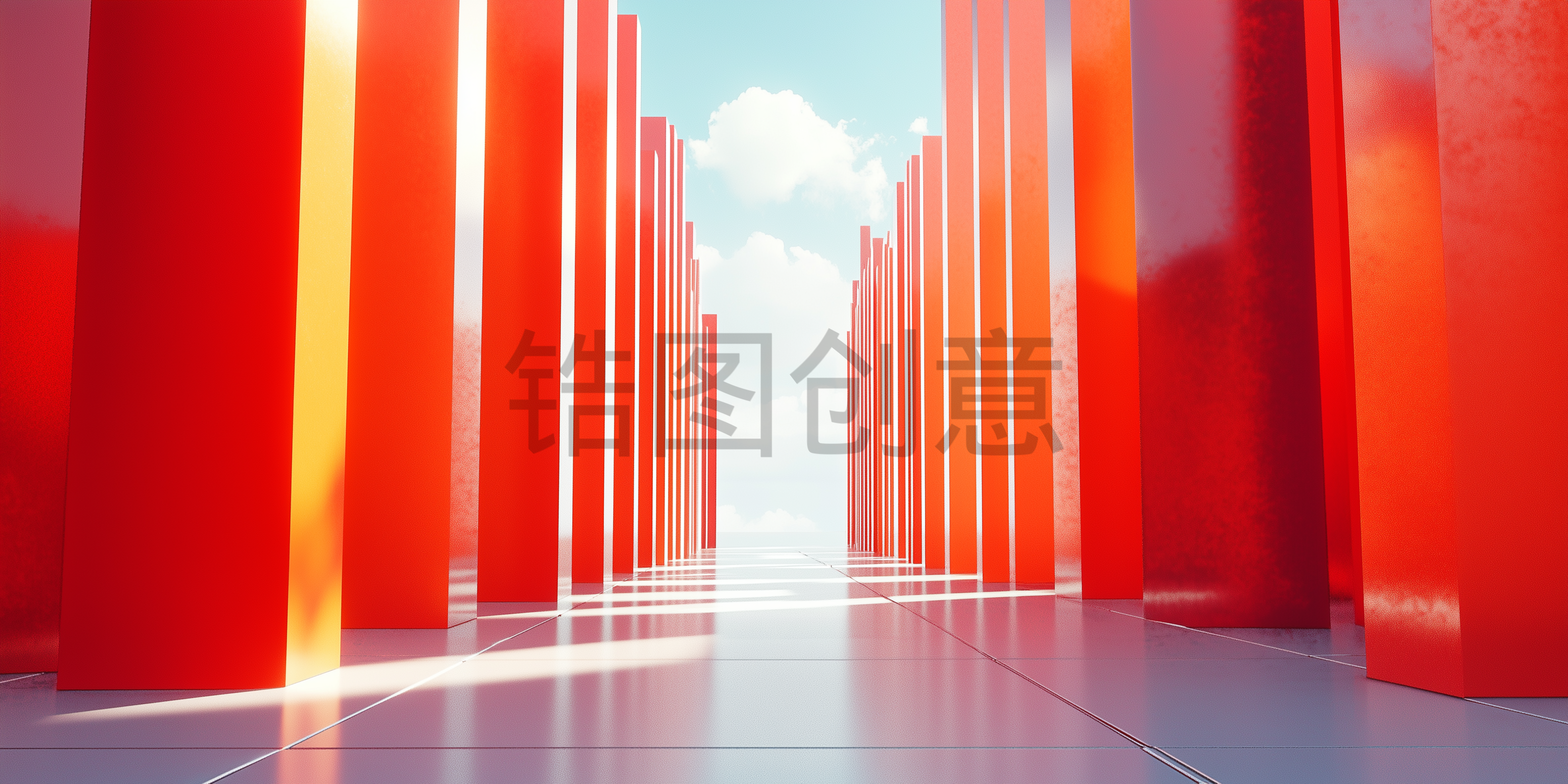 立体现代感时尚感橙色空间背景