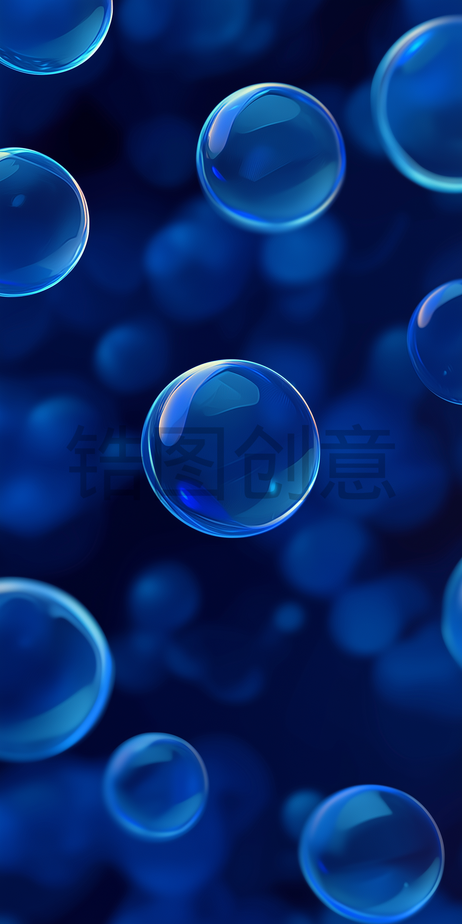 蓝色水泡气泡泡简约背景