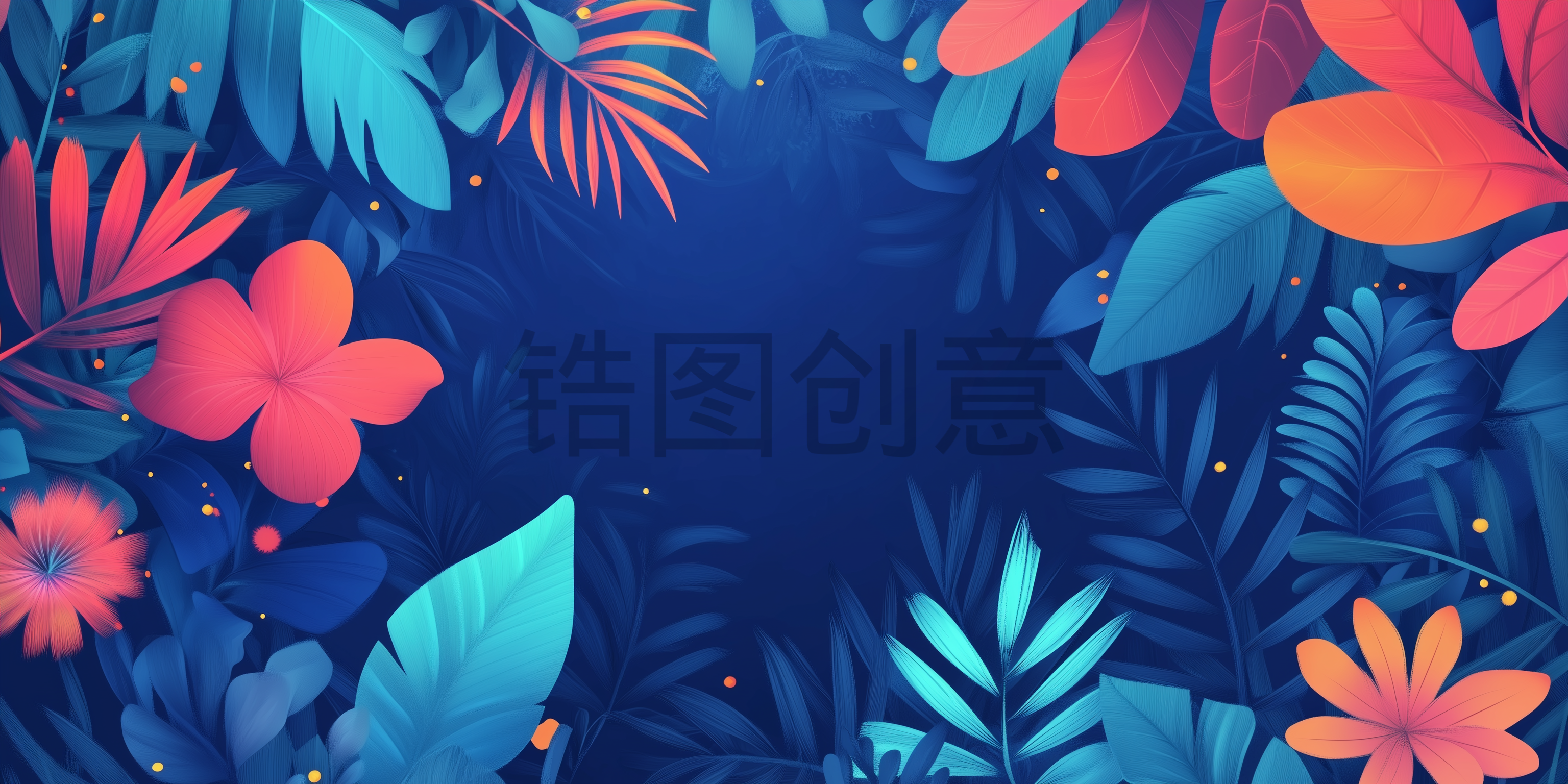 数字ai植物花卉插画背景