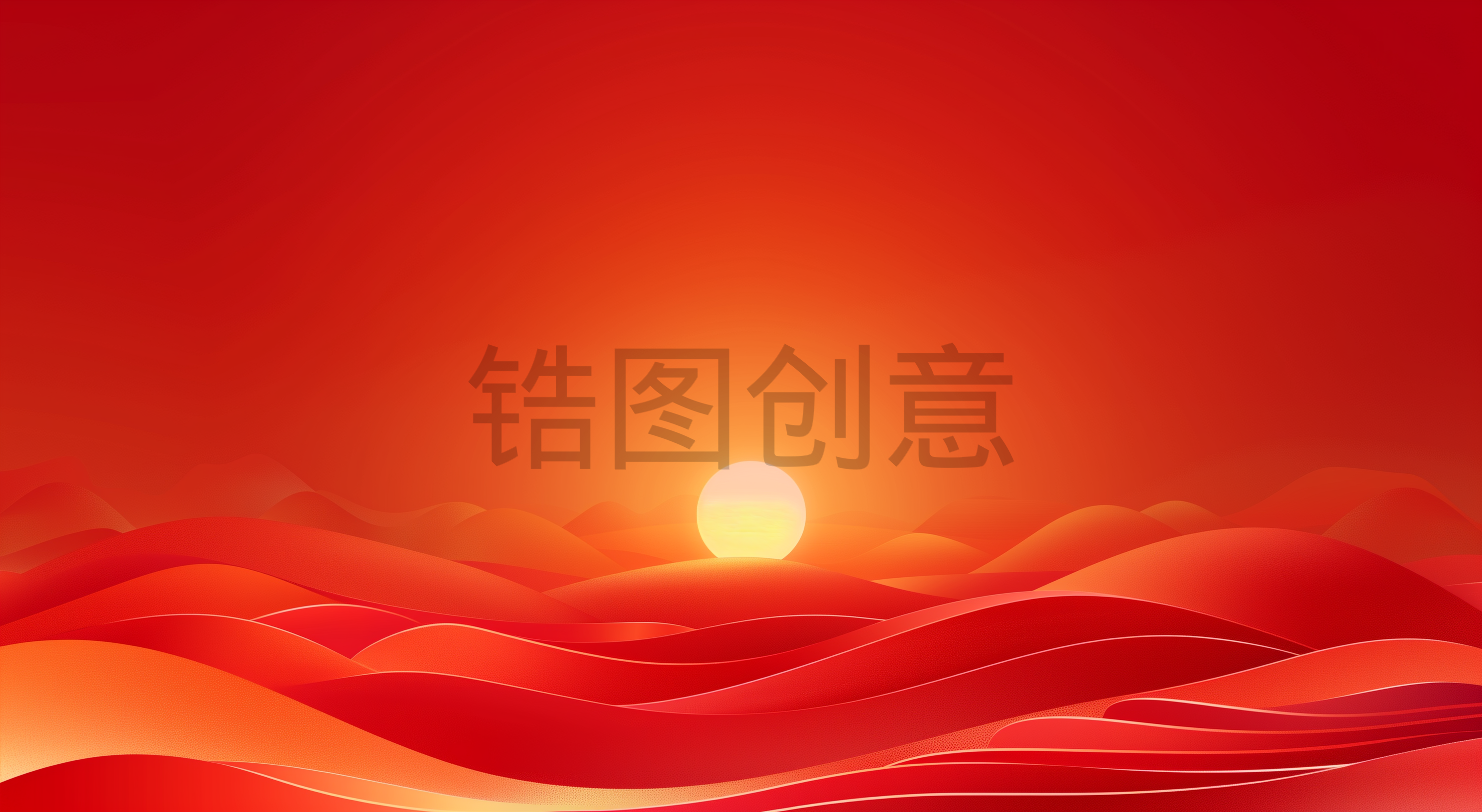 橙色抽象山水风景背景