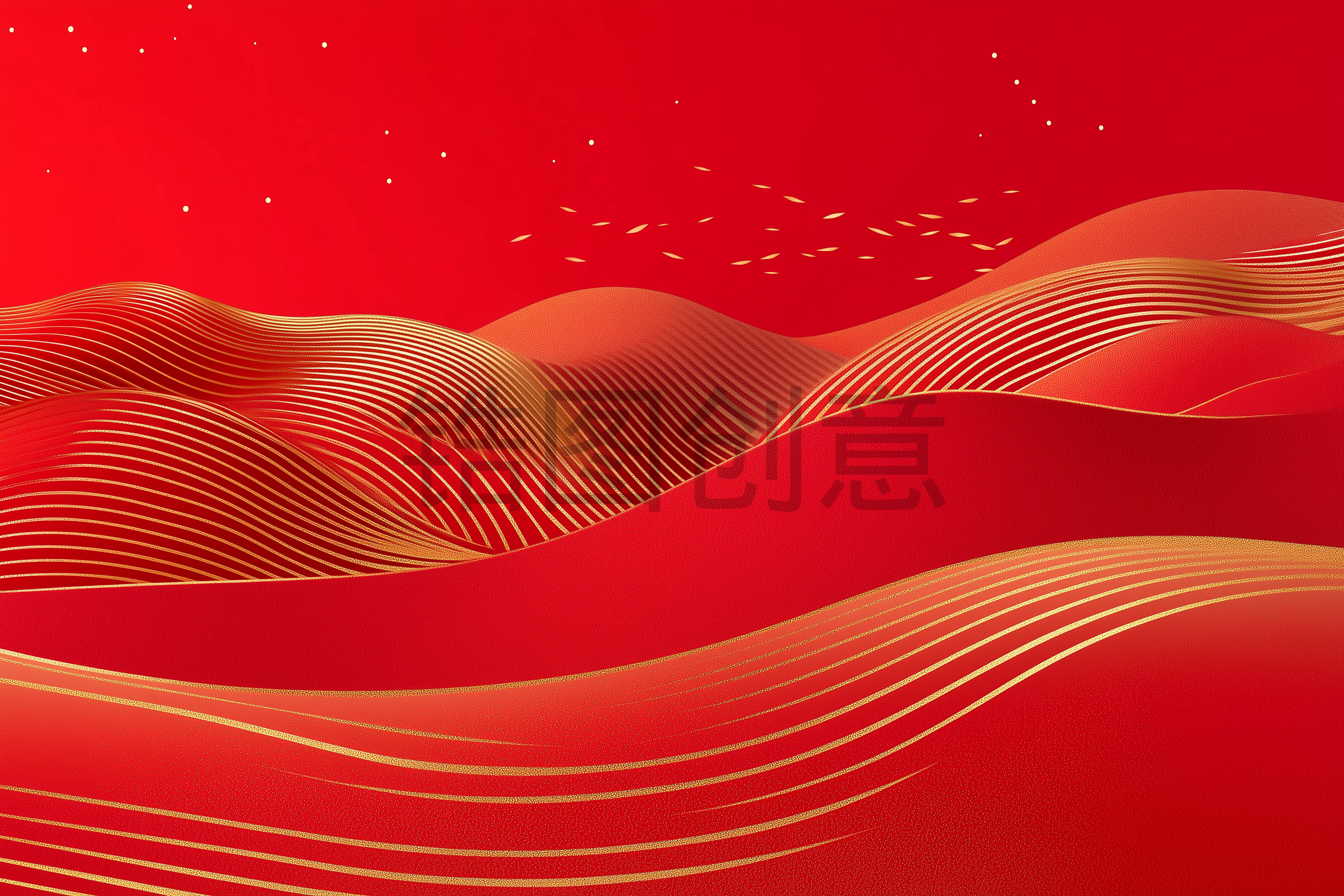 抽象红色红金曲线质感肌理背景