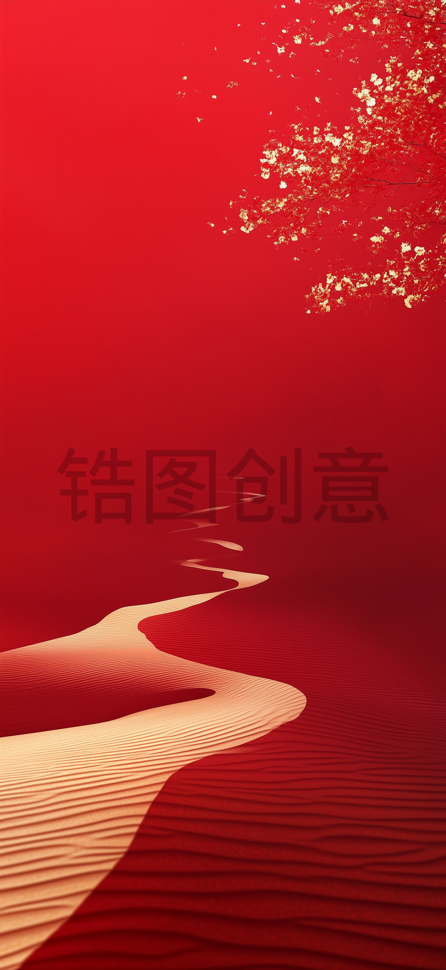 抽象红色红金质感肌理国风背景